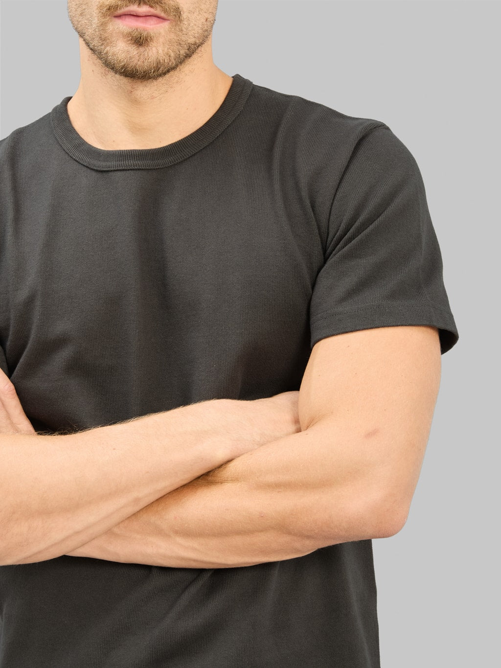 Wonder Looper Double Heavyweight Crewneck T-Shirt Sumi chest