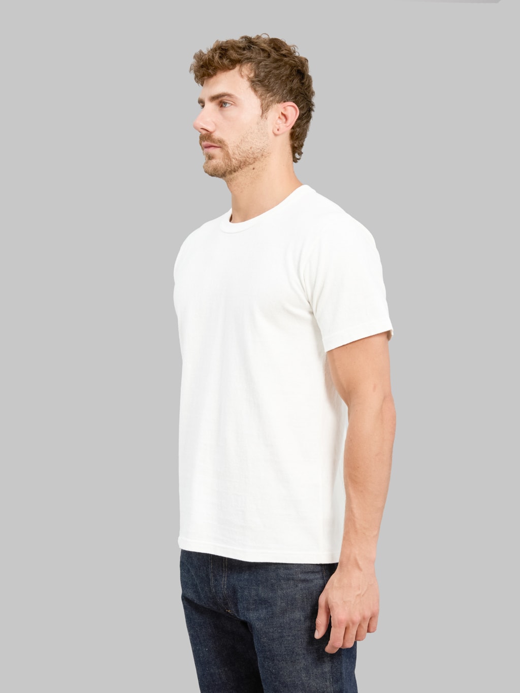 Wonder Looper ELS Recycled Cotton Slub Crewneck T-Shirt White