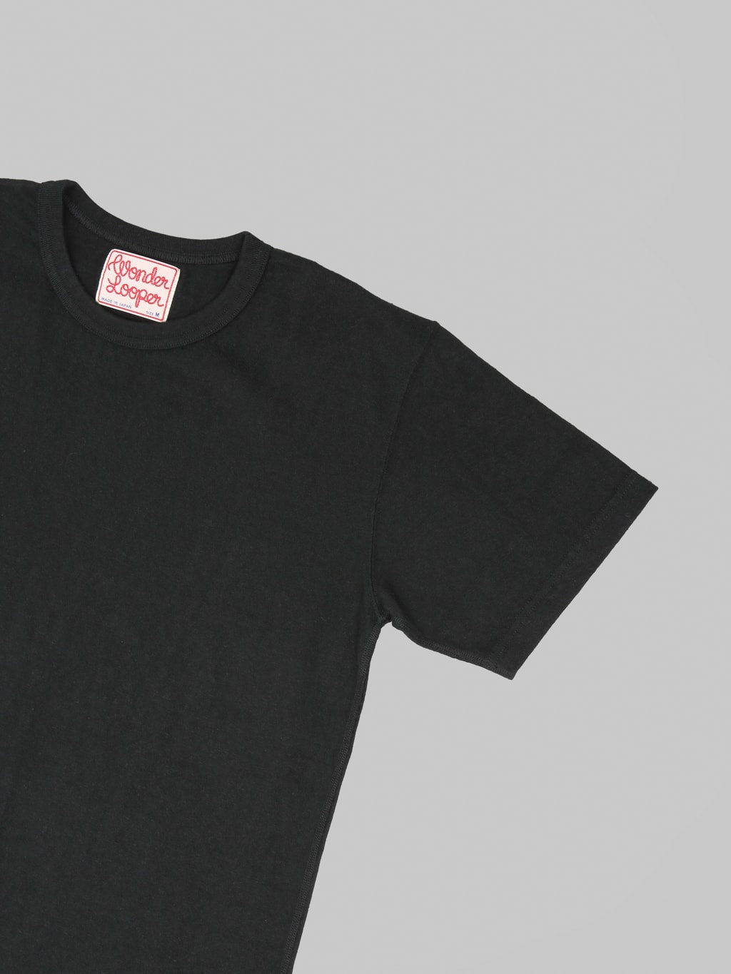 Wonder Looper ELS Recycled Cotton Slub Crewneck TShirt Black sleeve