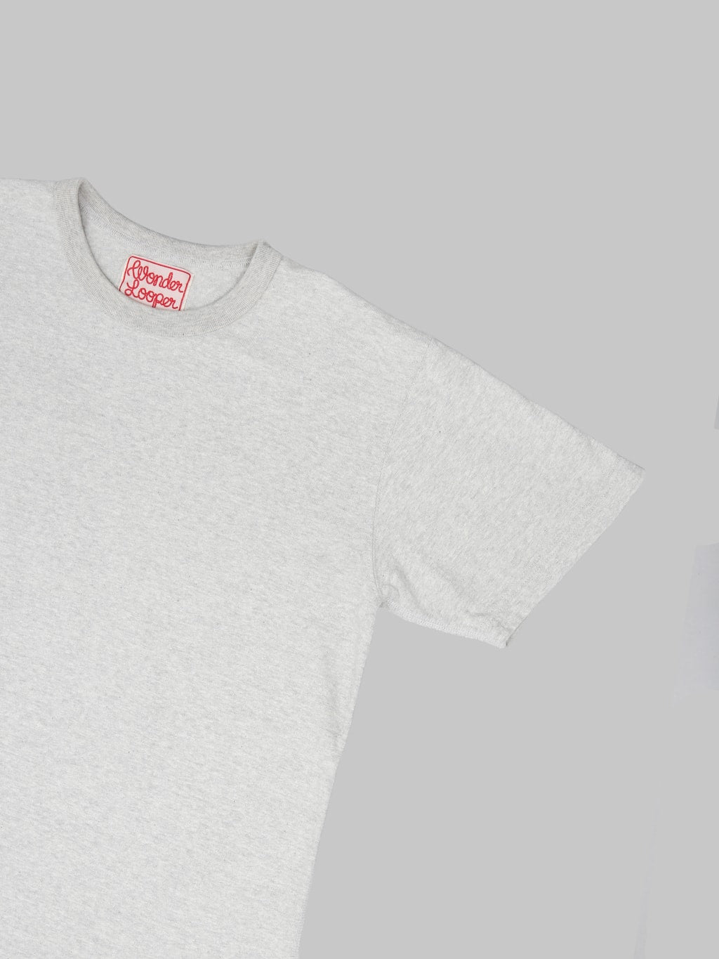 Wonder Looper ELS Recycled Cotton Slub TShirt Heather Grey sleeve
