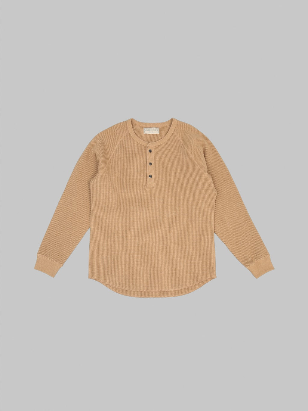 Wonder Looper Foxfibre Heavyweight Waffle Henley Coyote 70 front