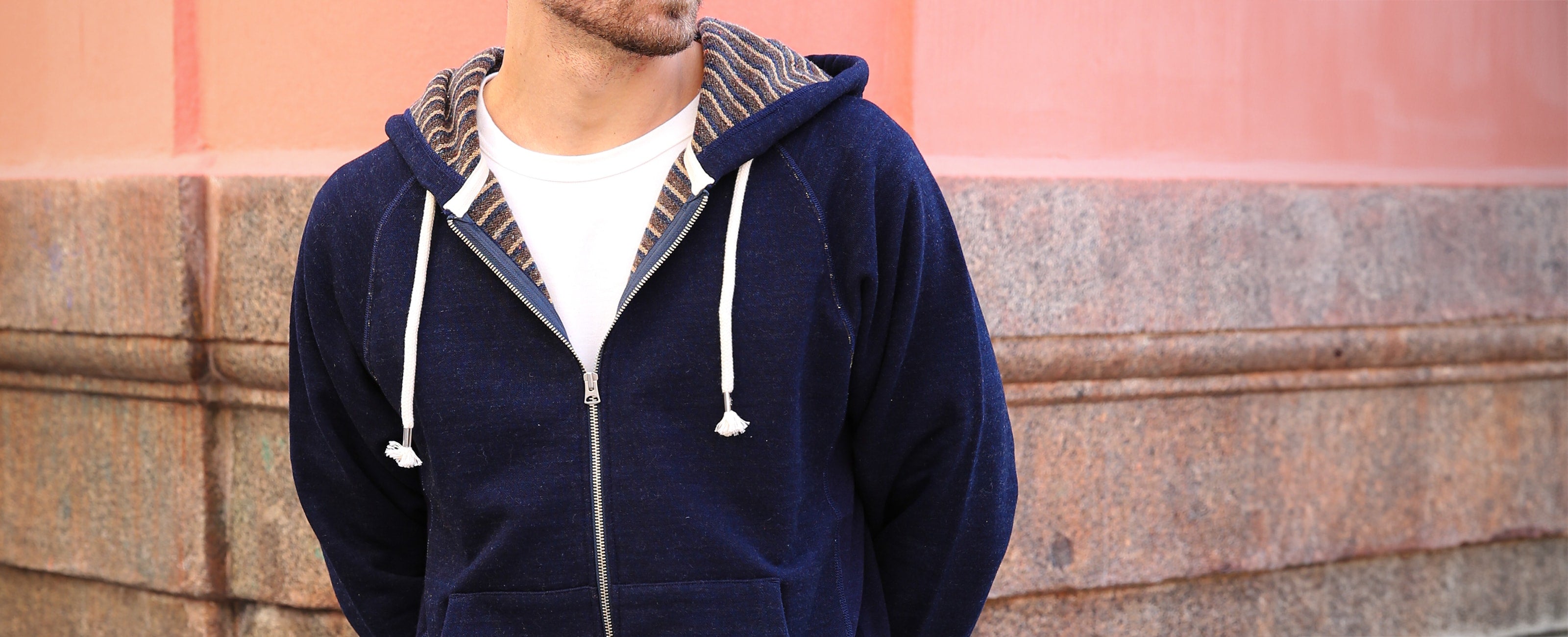 wonder looper real indigo blanket hoodie