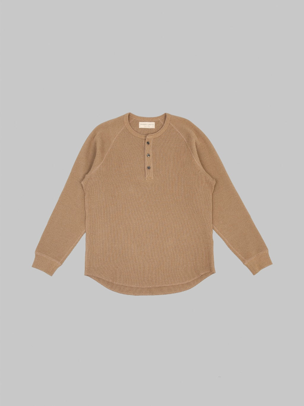 Wonder Looper Iron Mordant Foxfibre Heavyweight Waffle Henley Coyote 80 front