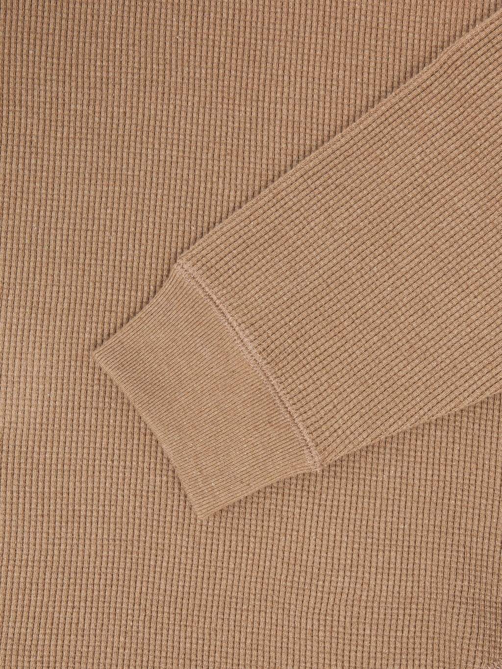 Wonder Looper Iron Mordant Foxfibre Heavyweight Waffle Henley Coyote 80 closeup