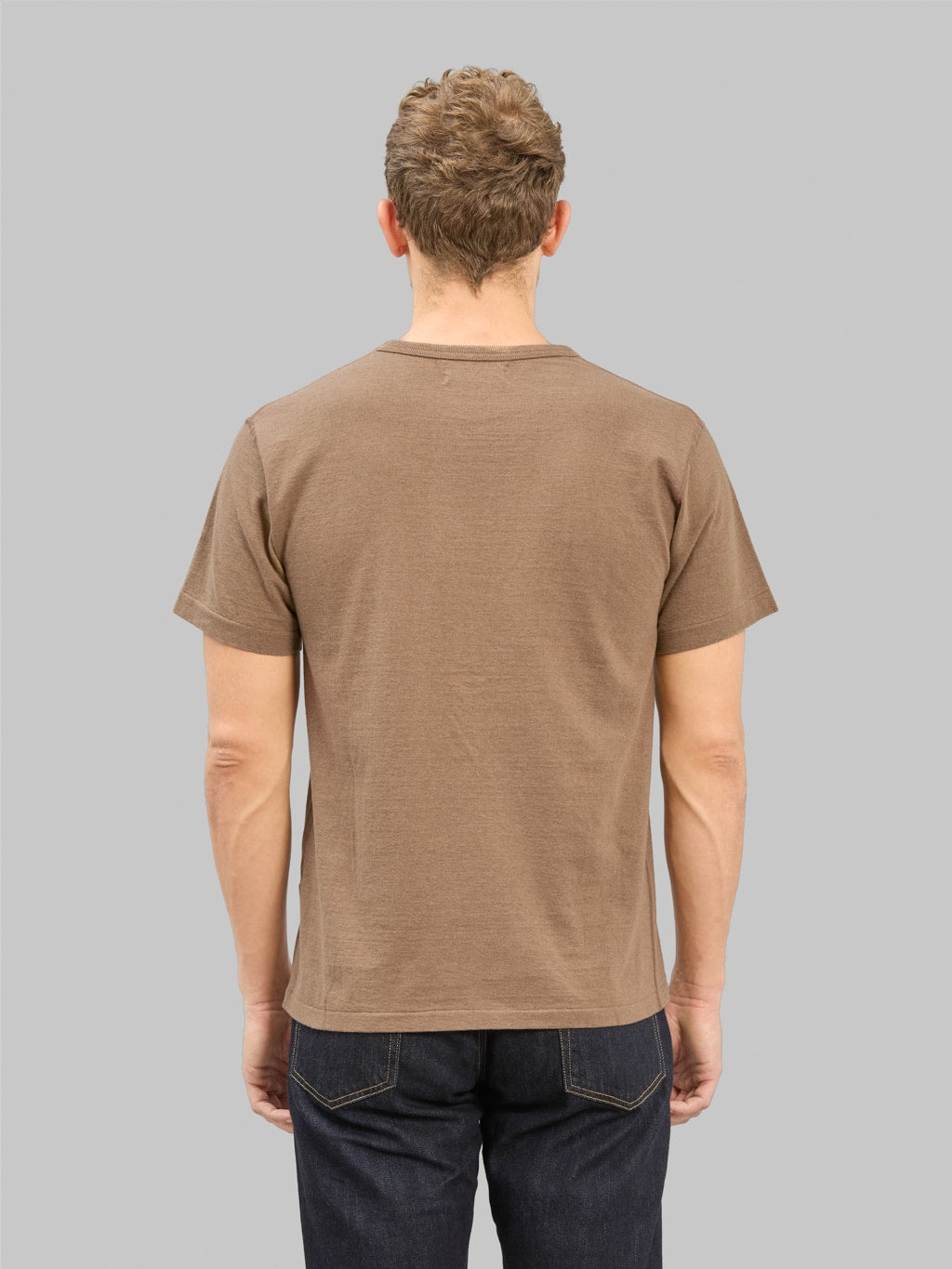 Wonder Looper Iron Mordant Foxfibre Tsuriami Crewneck TShirt Coyote 70 back look