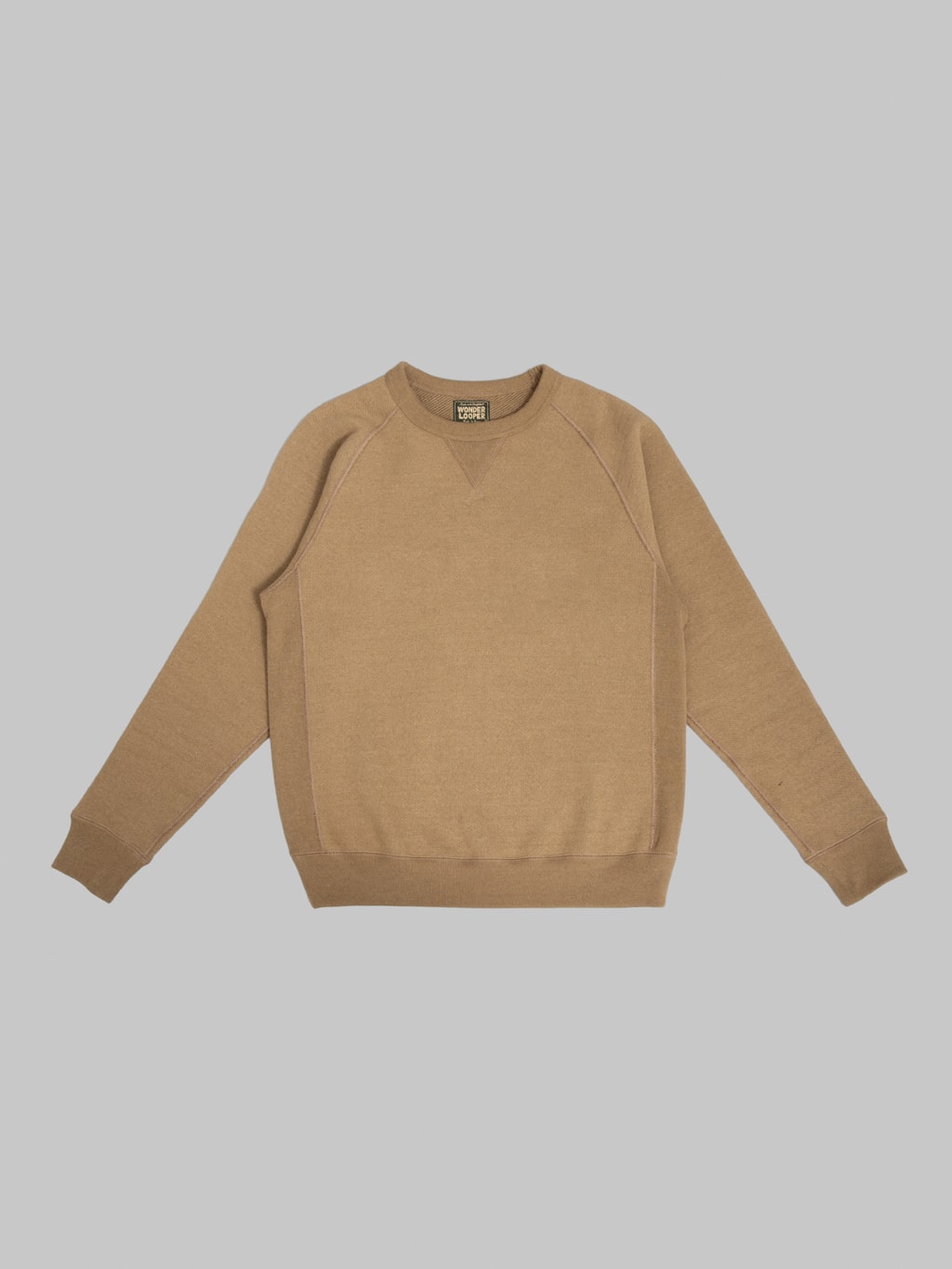 Wonder Looper Pullover Crewneck Iron Mordant Foxfibre® Double Heavyweight French Terry Coyote 80