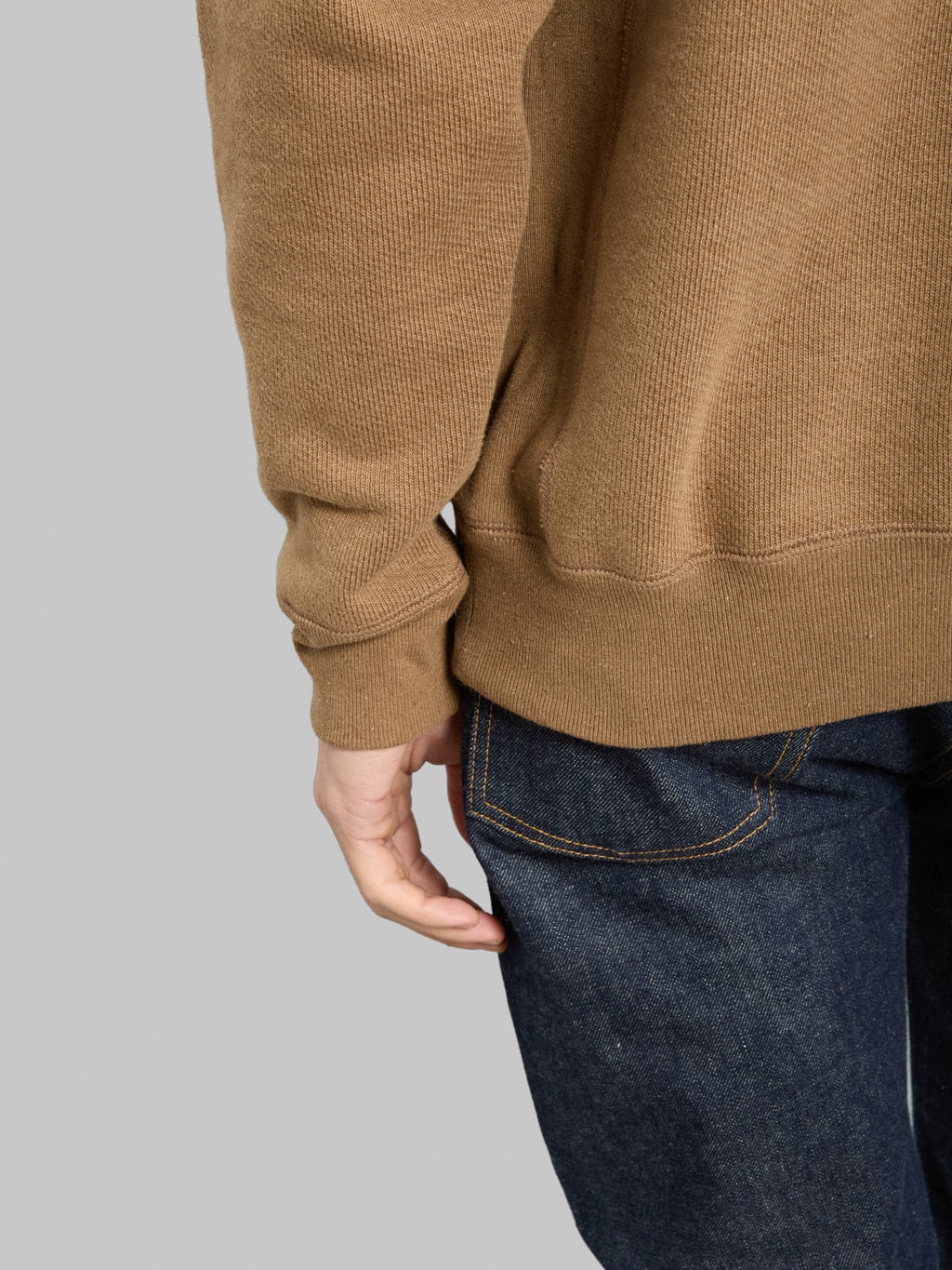 Wonder Looper Pullover Crewneck Iron Mordant Foxfibre® Double Heavyweight French Terry Coyote 80