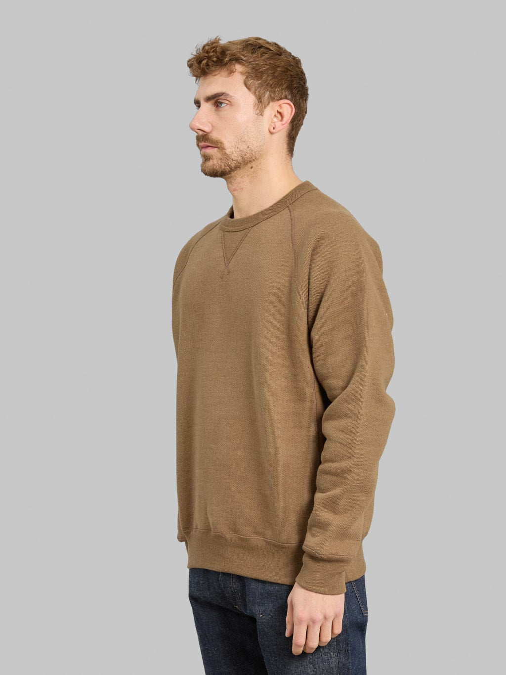 Wonder Looper Pullover Crewneck Iron Mordant Foxfibre® Double Heavyweight French Terry Coyote 80