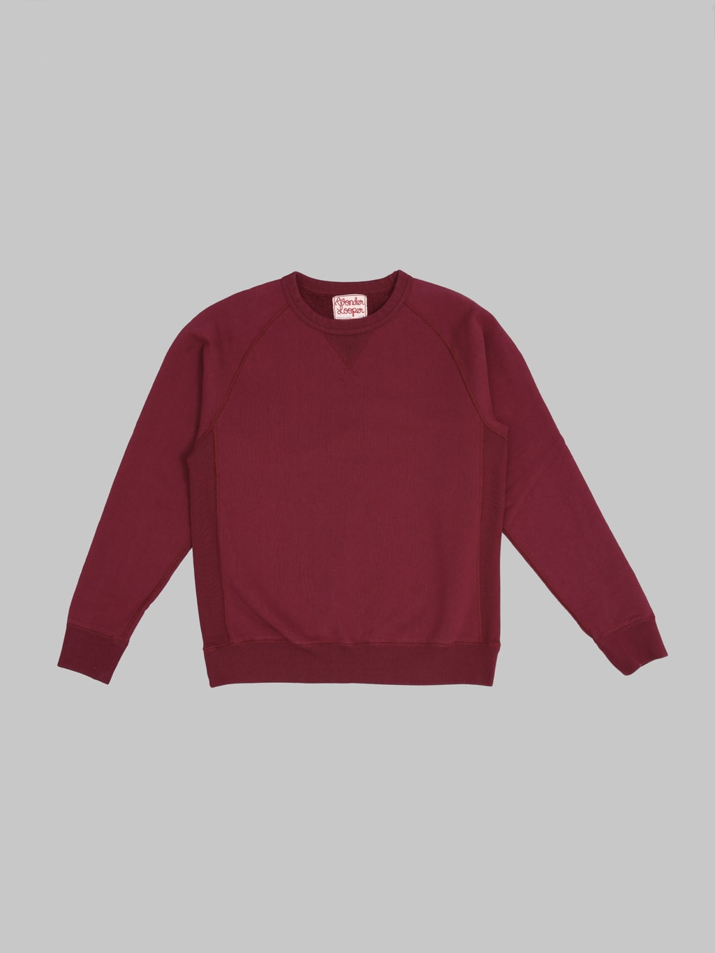 Wonder Looper Pullover Crewneck Super Looper French Terry Burgundy