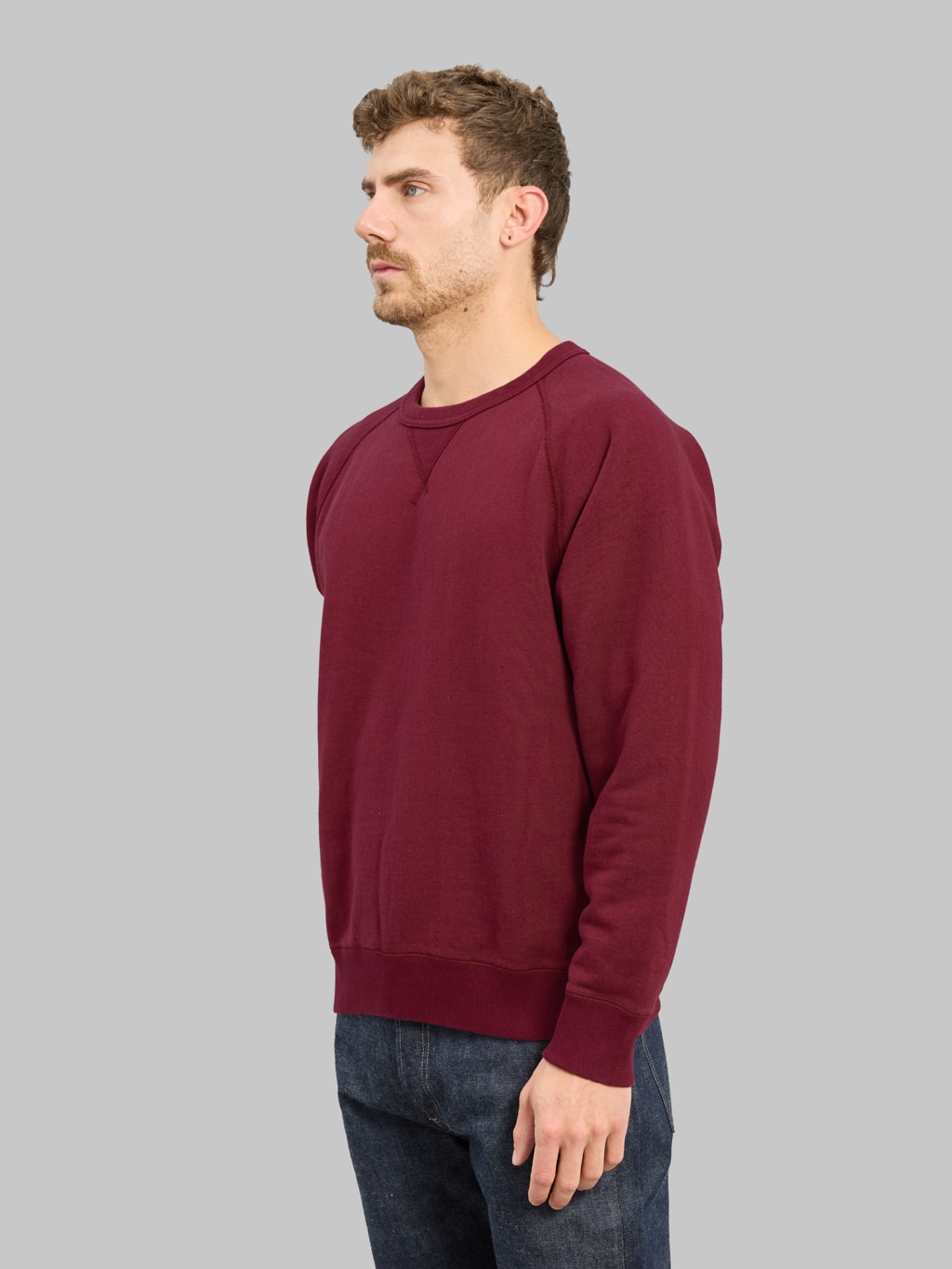 Wonder Looper Pullover Crewneck Super Looper French Terry Burgundy side fit