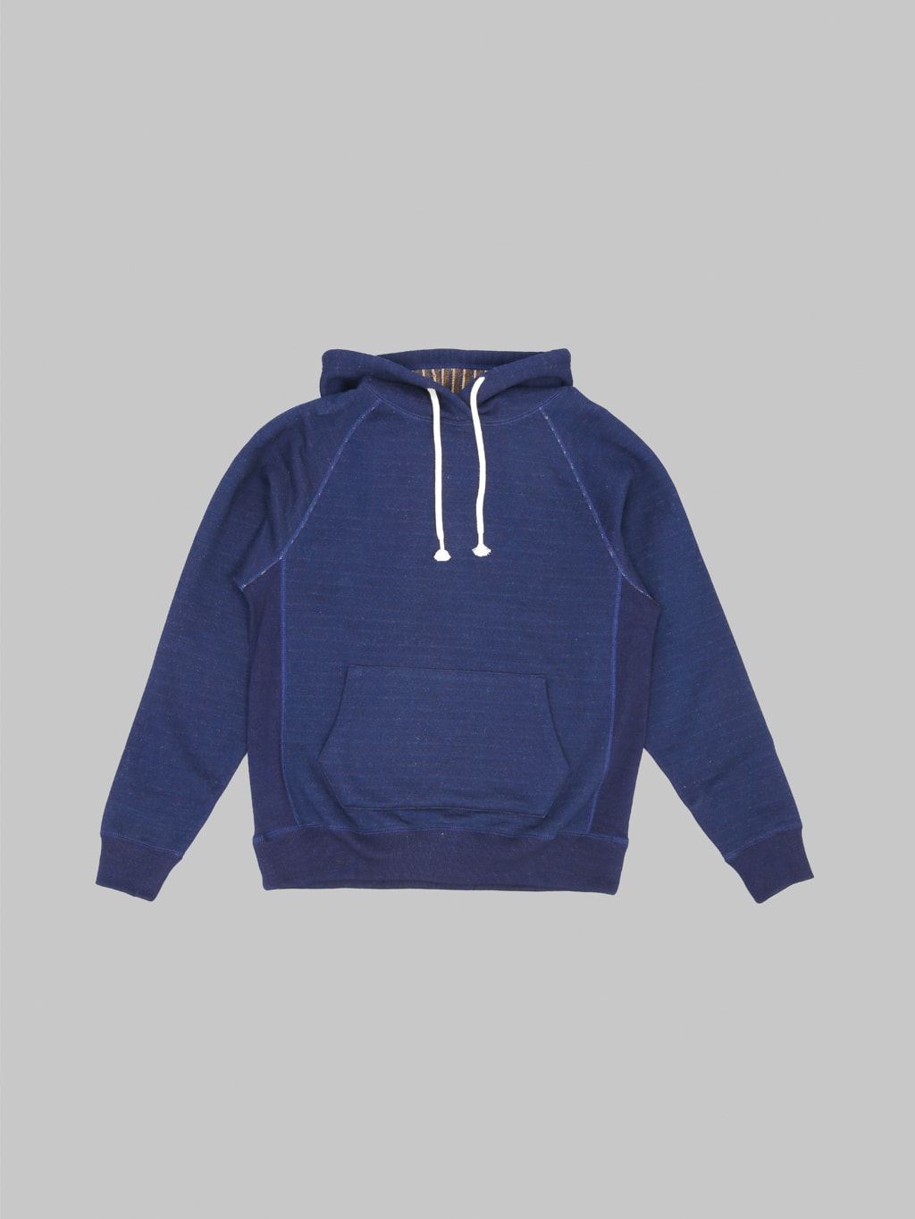 Wonder Looper Pullover Hoodie Real Indigo Blanket Striped French Terry front