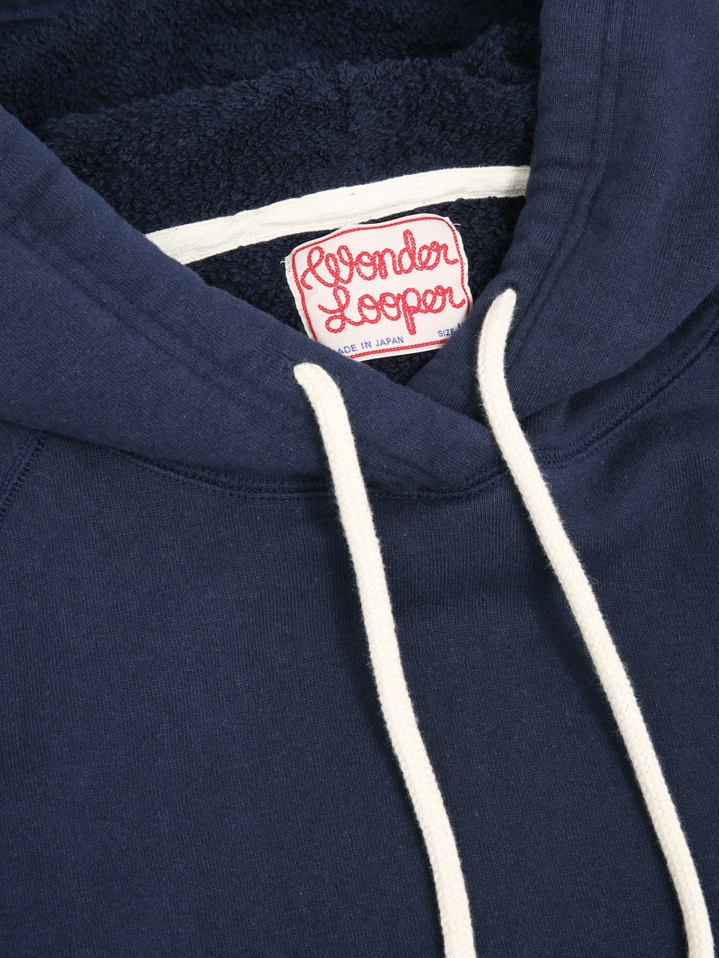 Wonder Looper Pullover Hoodie Super Looper French Terry Navy inner tag