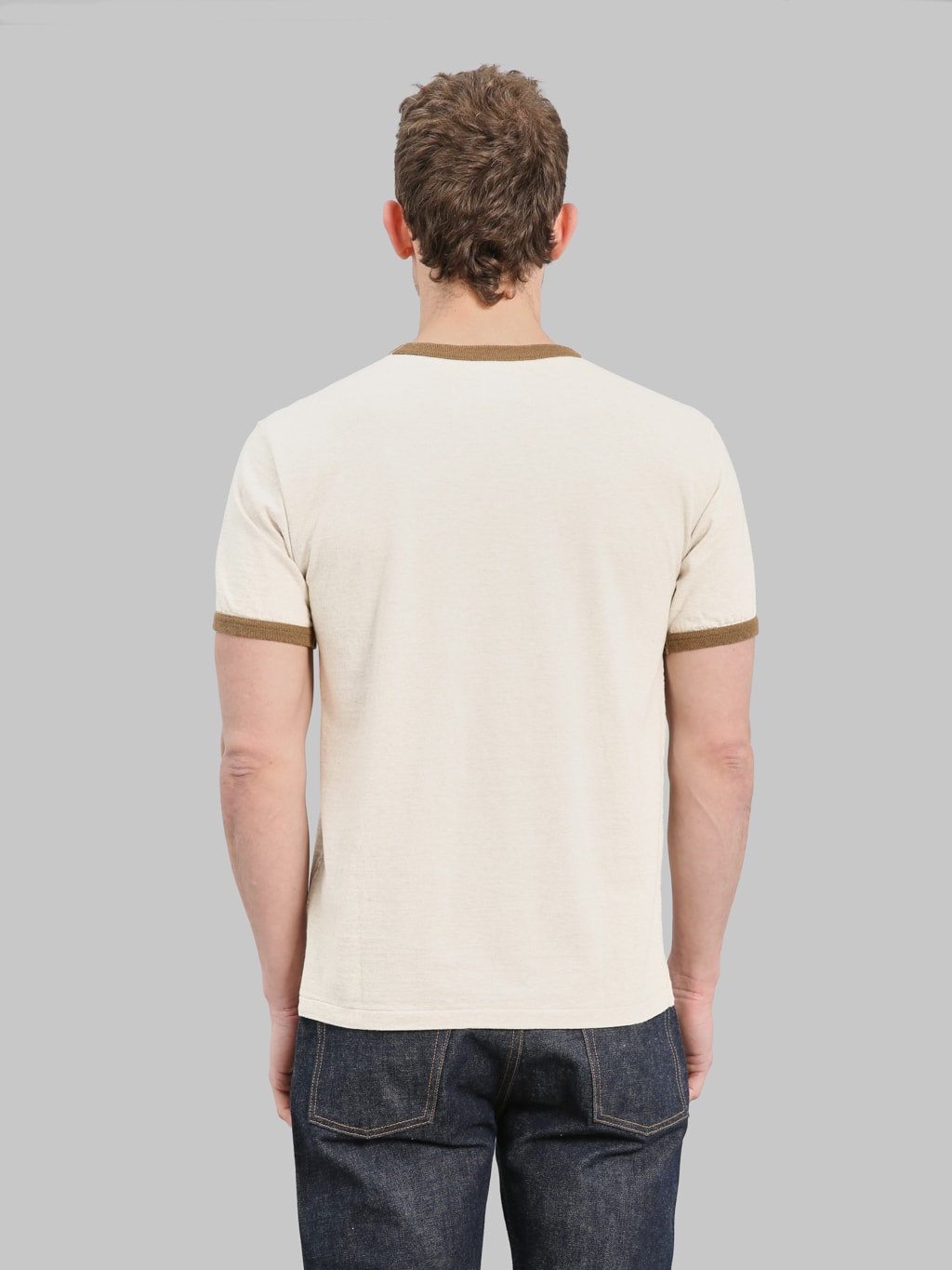 Wonder Looper Recycled Cotton Foxfibre® Ringer T-Shirt Stone