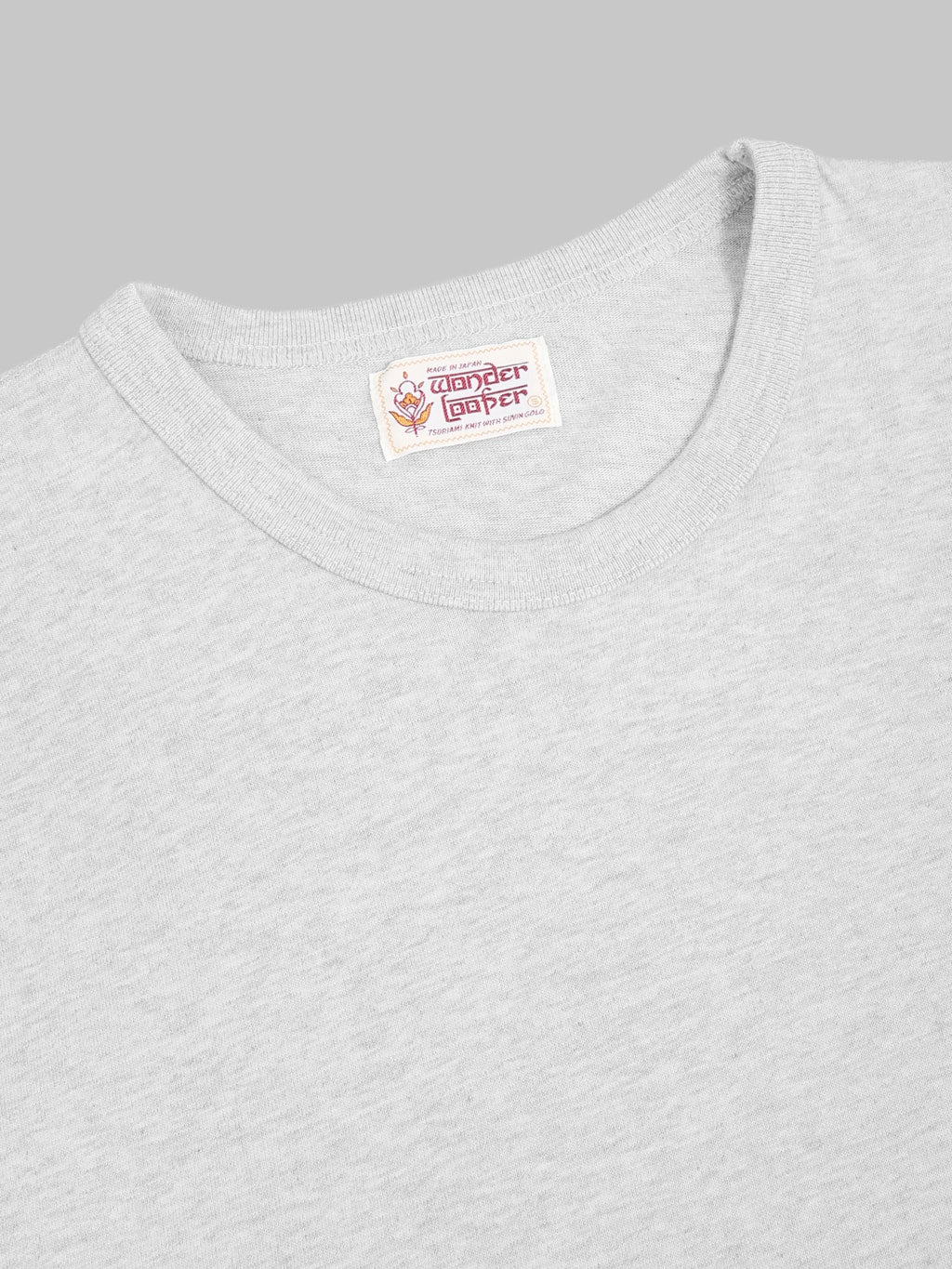 Redcast Heritage x Wonder Looper Suvin Gold Tsuriami T-Shirt Heather Grey - Redcast Heritage Co.