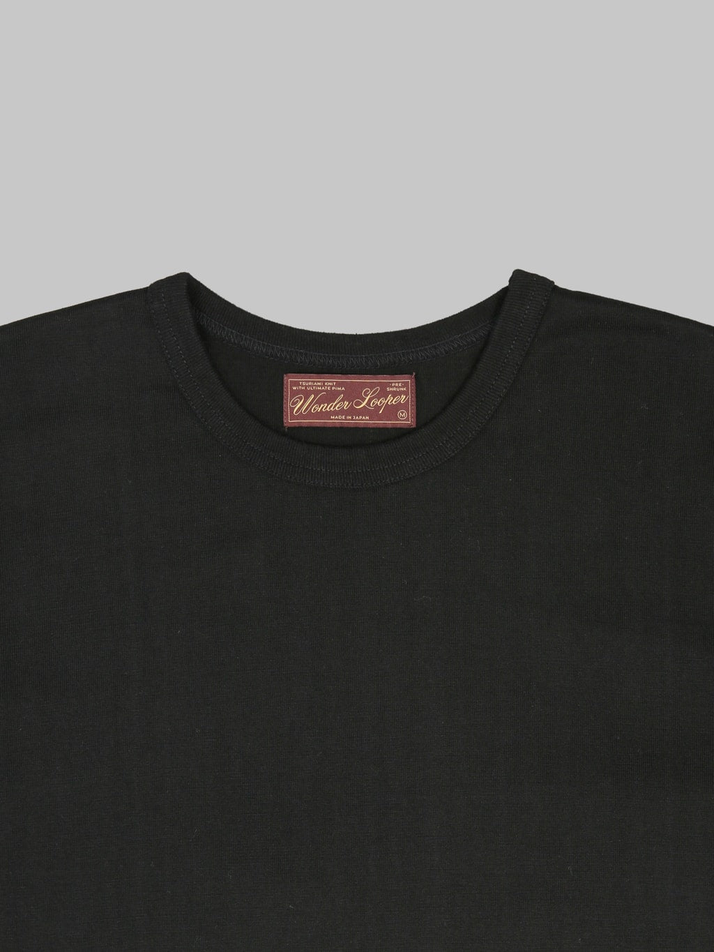 Wonder Looper Ultimate Pima Tsuriami Crewneck TShirt Black collar
