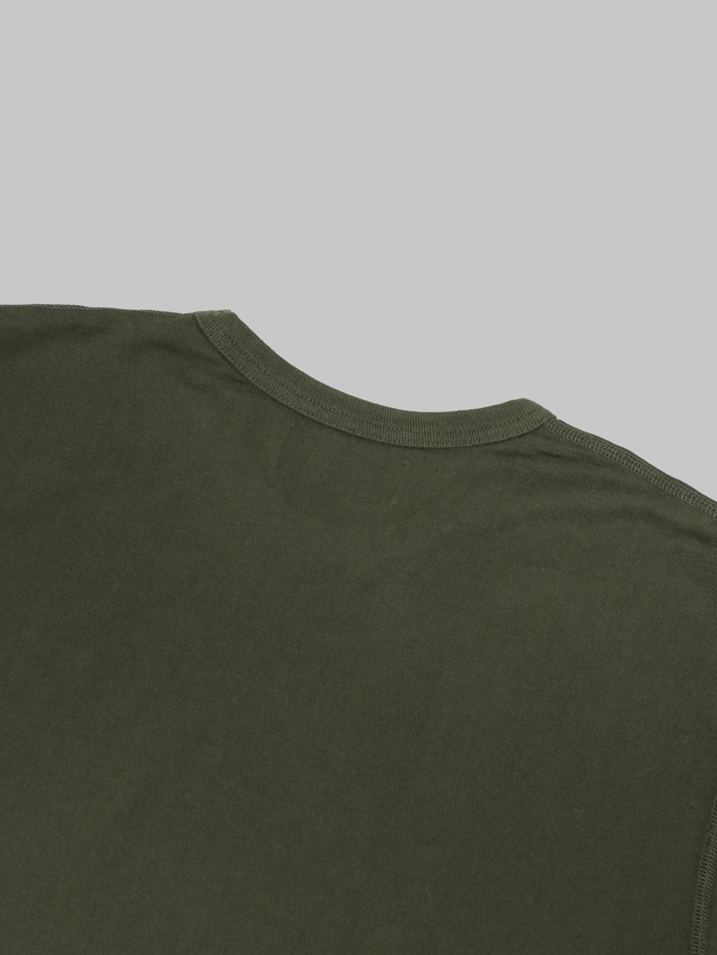 Wonder Looper Ultimate Pima Tsuriami Crewneck TShirt Khaki collar stitching