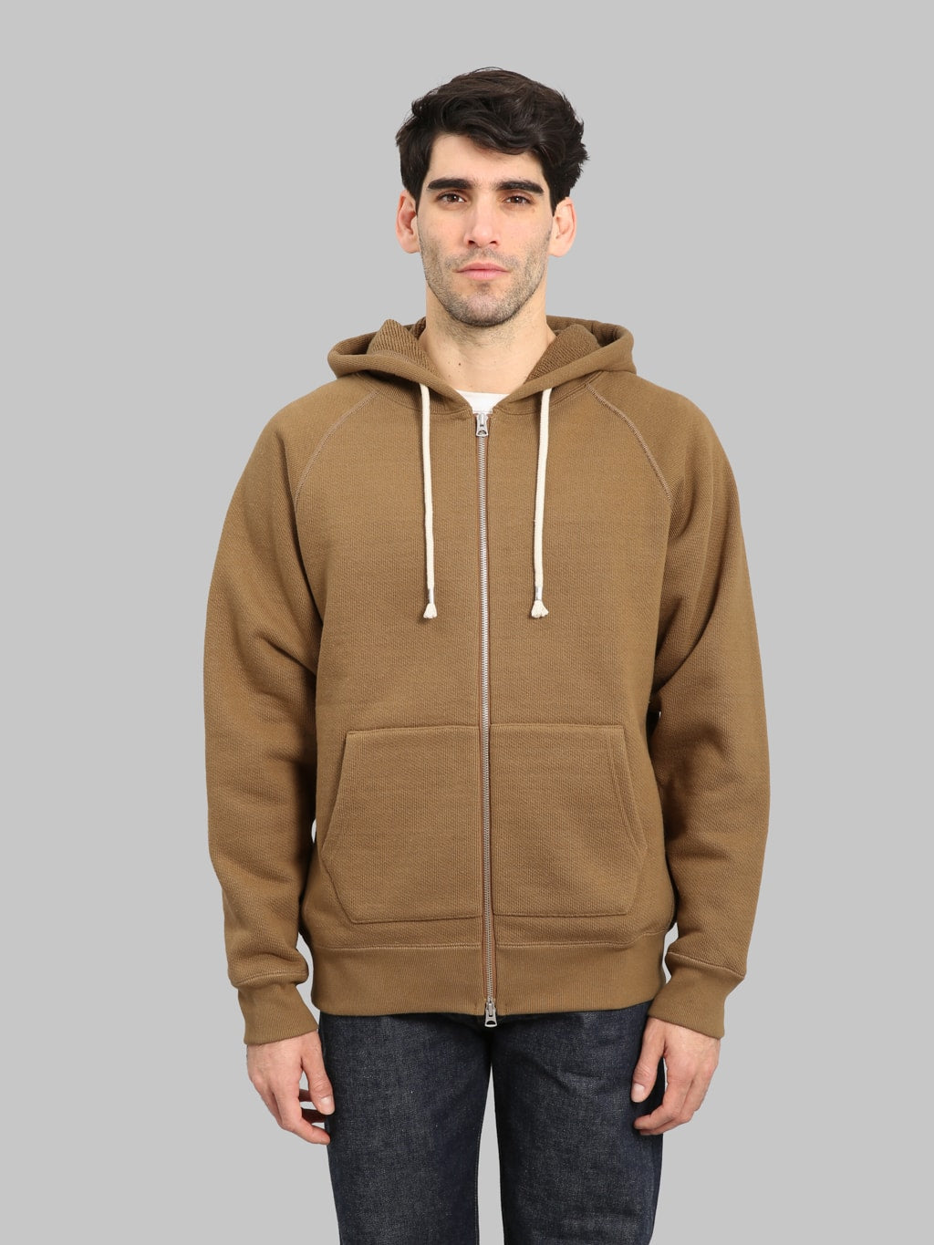 Wonder Looper 876gsm Double Heavyweight French Terry Zip Hoodie Dune
