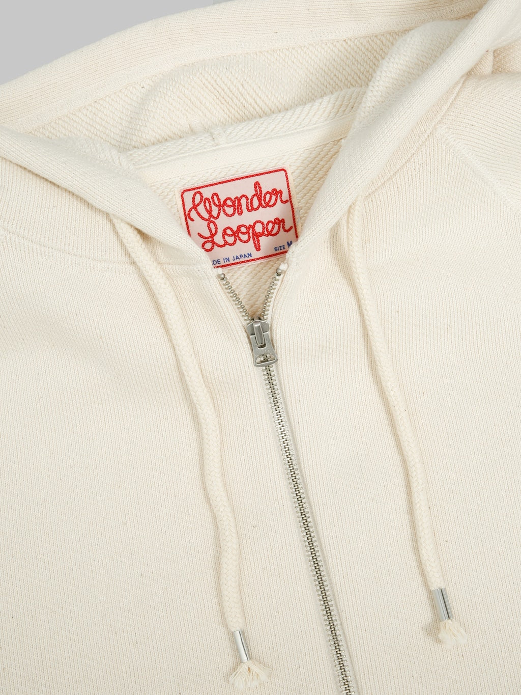 Wonder Looper Zip Hoodie 876gsm Double Heavyweight French Terry Ecru