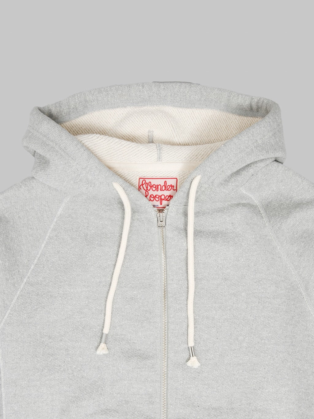 Wonder Looper Zip Hoodie 876gsm Double Heavyweight French Terry Heather Grey
