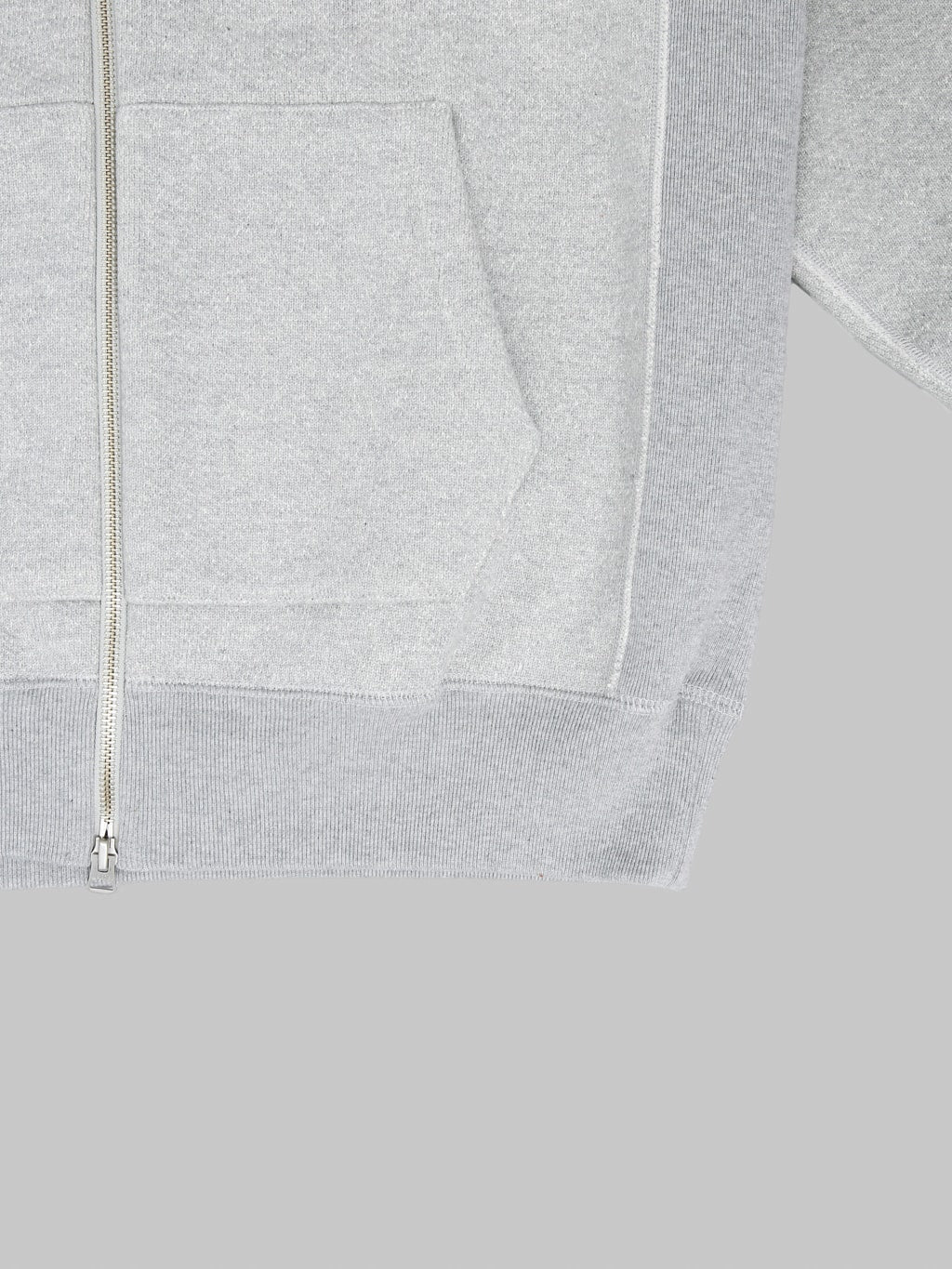 Wonder Looper Zip Hoodie 876gsm Double Heavyweight French Terry Heather Grey