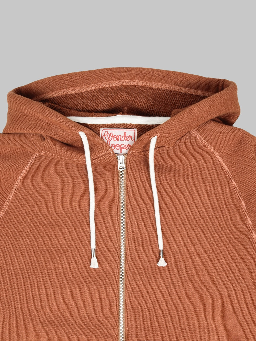 Wonder Looper Zip Hoodie 876gsm Double Heavyweight French Terry Rust