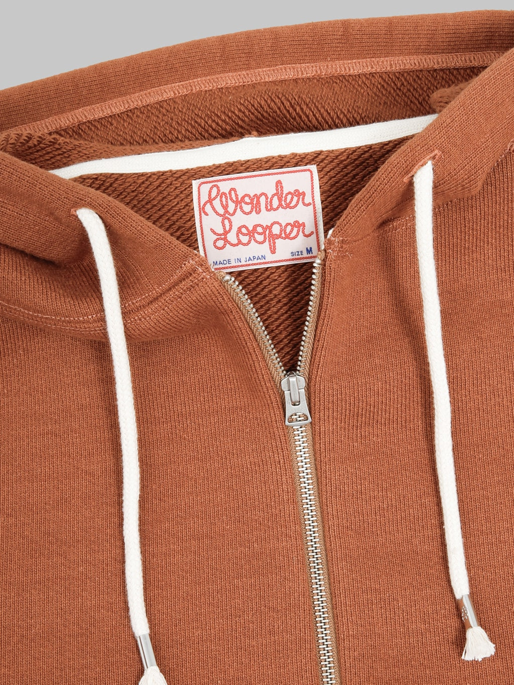 Wonder Looper Zip Hoodie 876gsm Double Heavyweight French Terry Rust