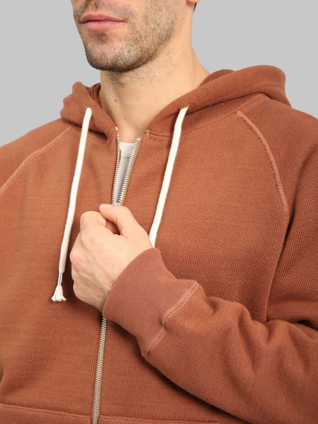 Wonder Looper Zip Hoodie 876gsm Double Heavyweight French Terry Rust