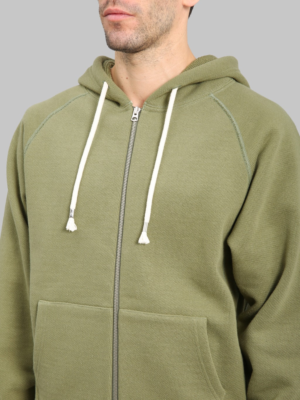Wonder Looper Zip Hoodie 876gsm Double Heavyweight French Terry Sage