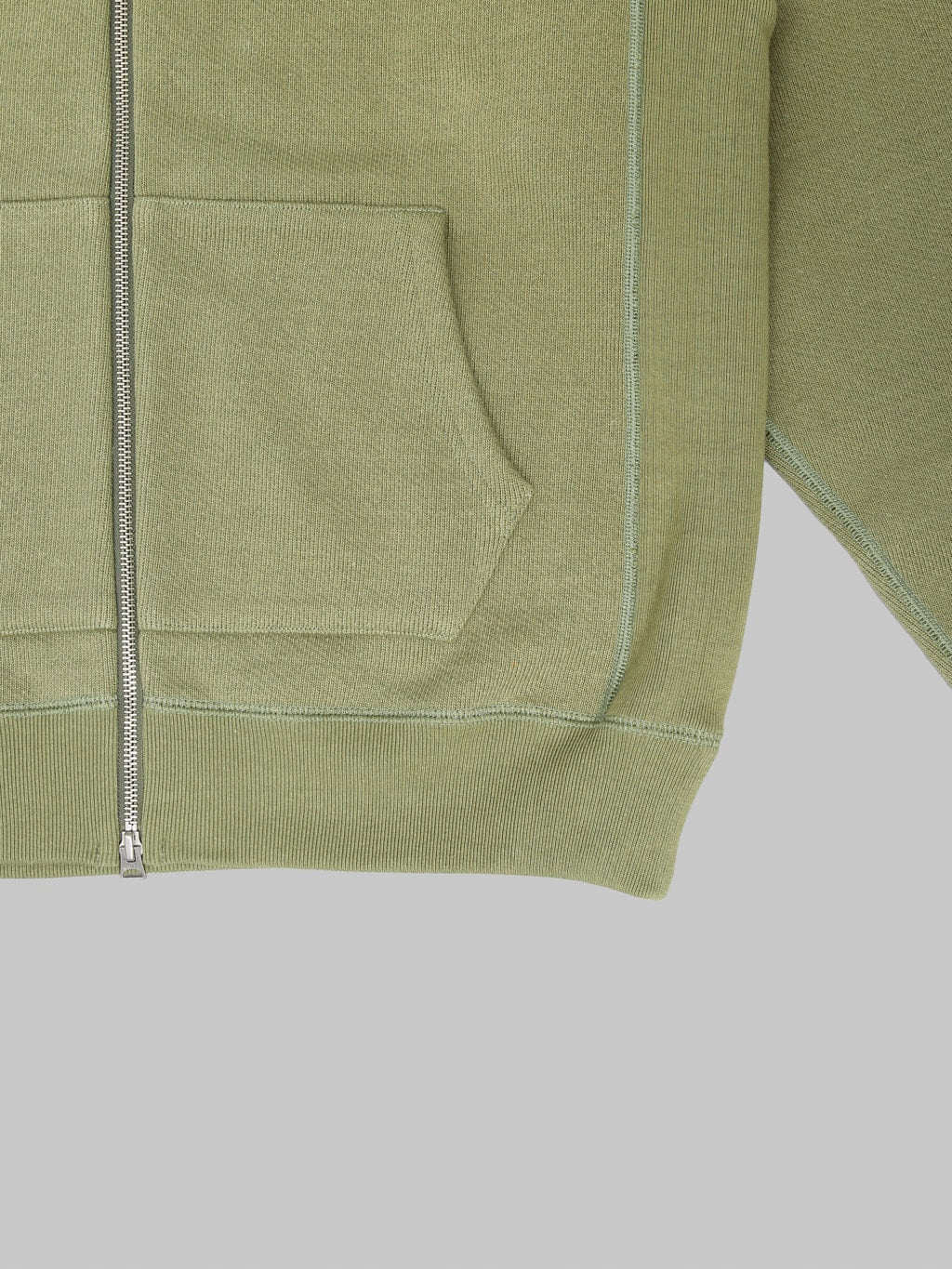 Wonder Looper Zip Hoodie 876gsm Double Heavyweight French Terry Sage