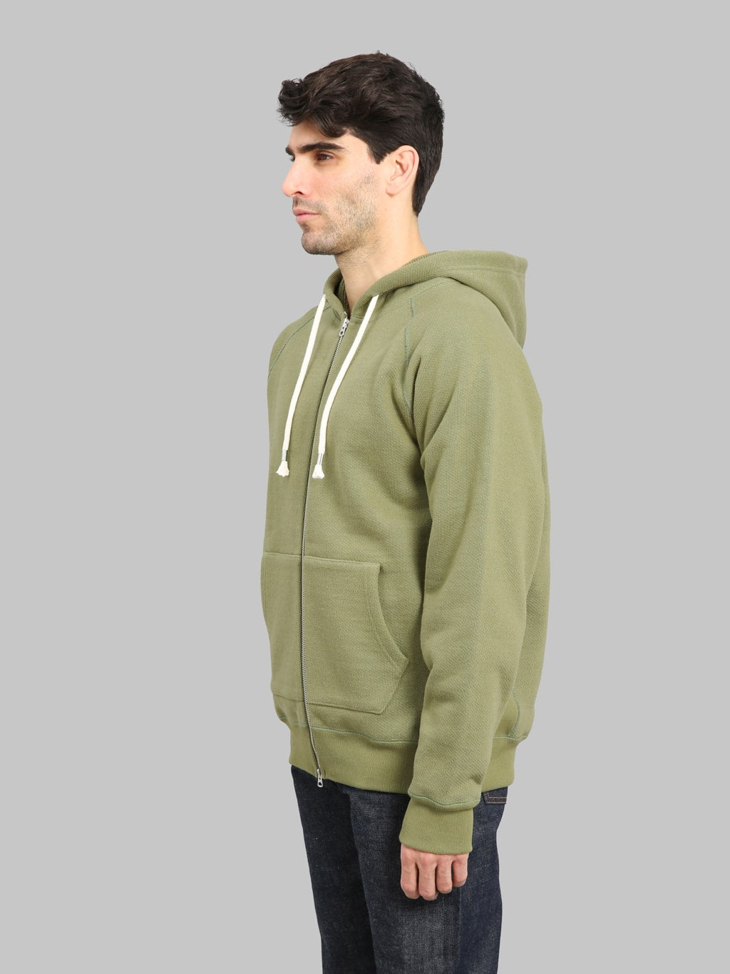 Wonder Looper Zip Hoodie 876gsm Double Heavyweight French Terry Sage