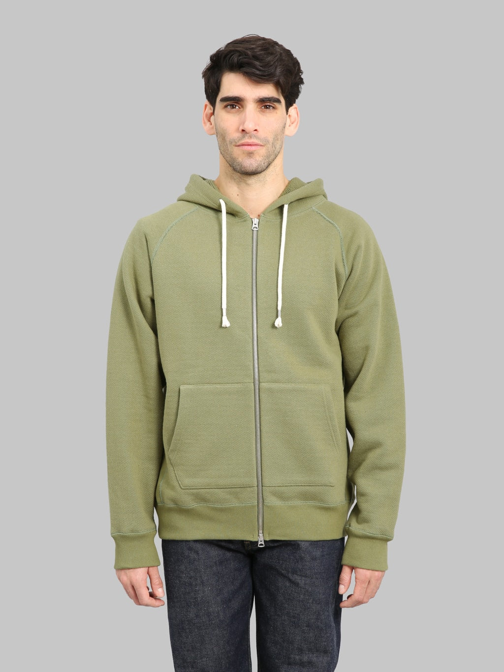 Wonder Looper Zip Hoodie 876gsm Double Heavyweight French Terry Sage
