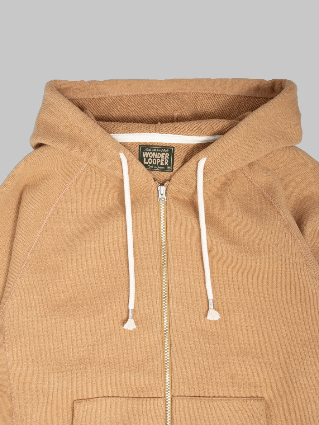 Wonder Looper Zip Hoodie Foxfibre® Double Heavyweight French Terry Coyote 80