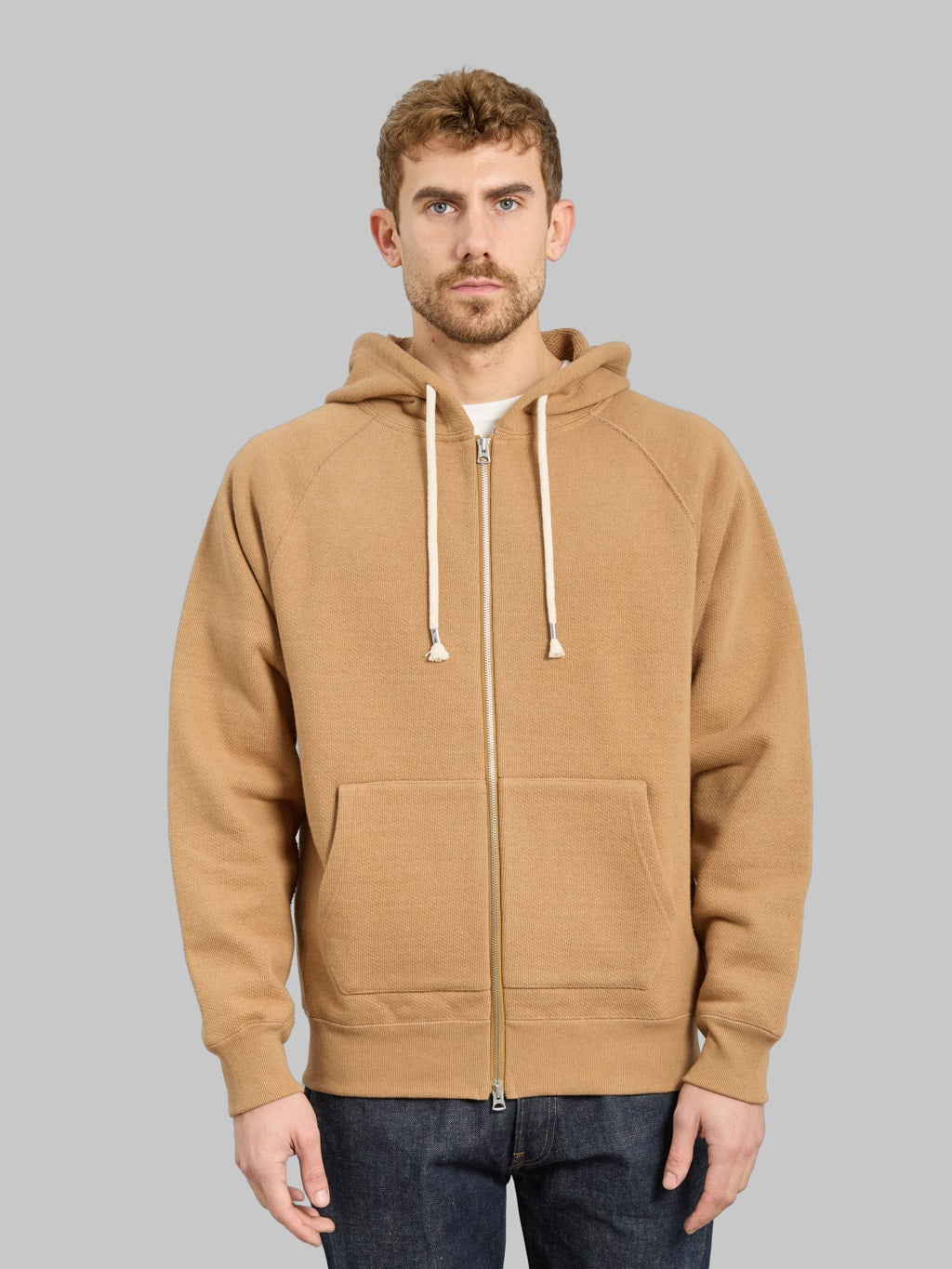 Wonder Looper Zip Hoodie Foxfibre® Double Heavyweight French Terry Coyote 80
