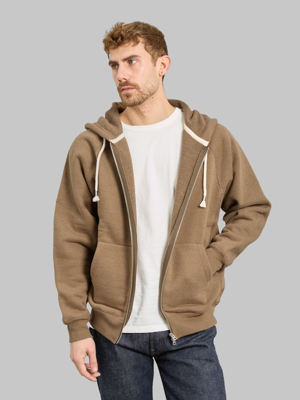 Wonder Looper Zip Hoodie Iron Mordant Foxfibre® Coyote 80