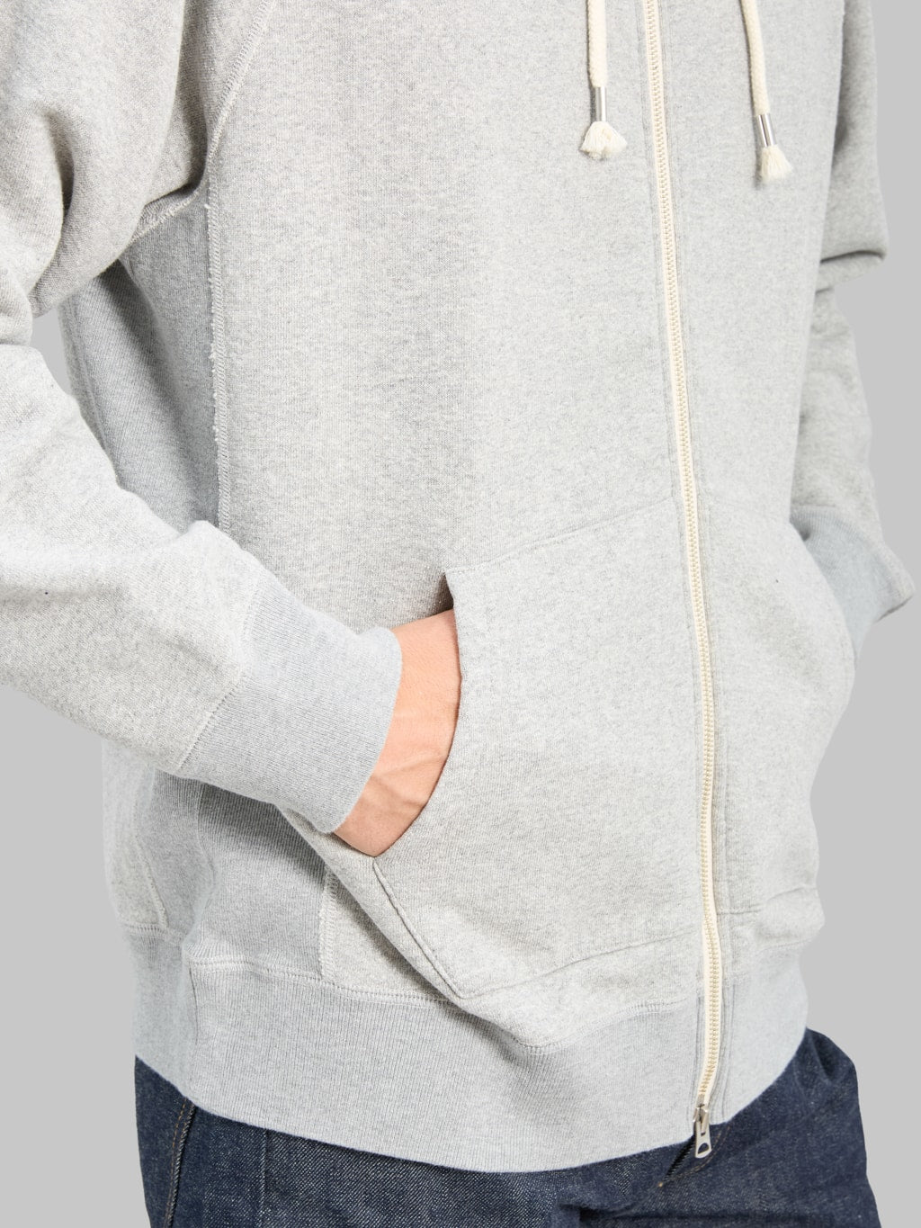 Wonder Looper Zip Hoodie Super Looper French Terry Heather Grey