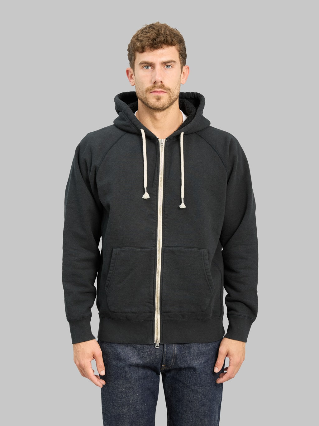 Wonder Looper Zip Hoodie Super Looper French Terry Sumi Black