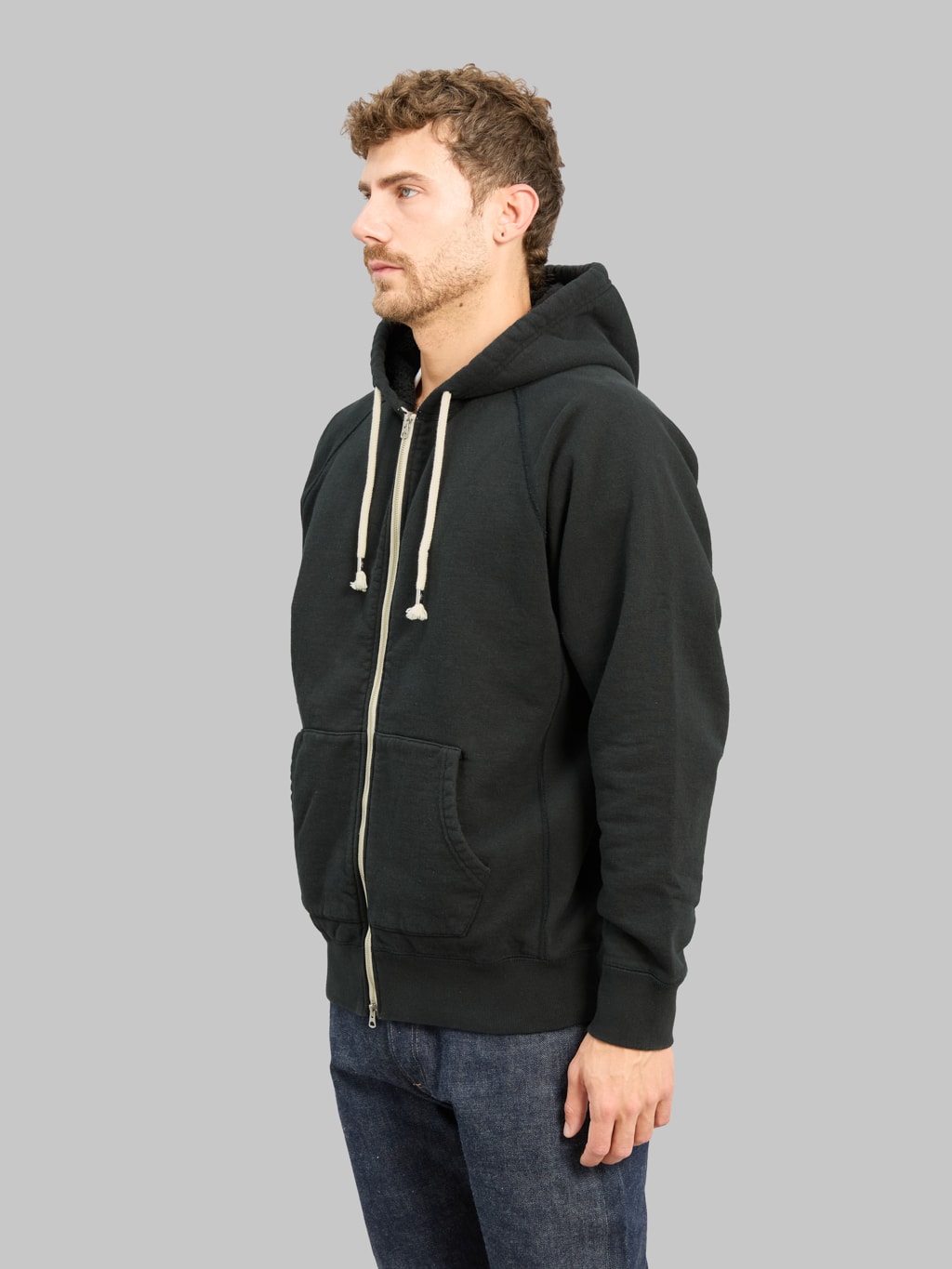 Wonder Looper Zip Hoodie Super Looper French Terry Sumi Black