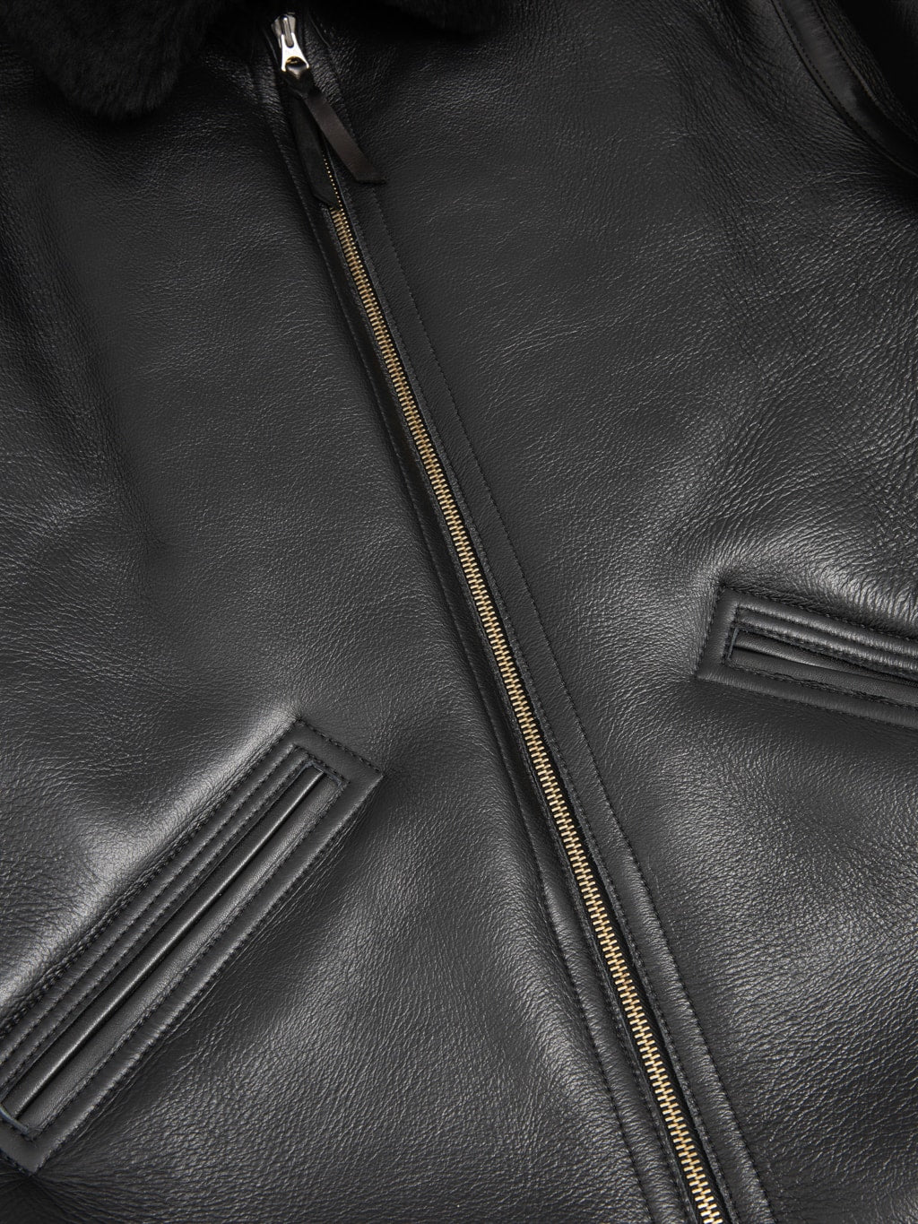 Y'2 Leather Colomer Mouton Type B-6 Horsehide Mouton Jacket Black