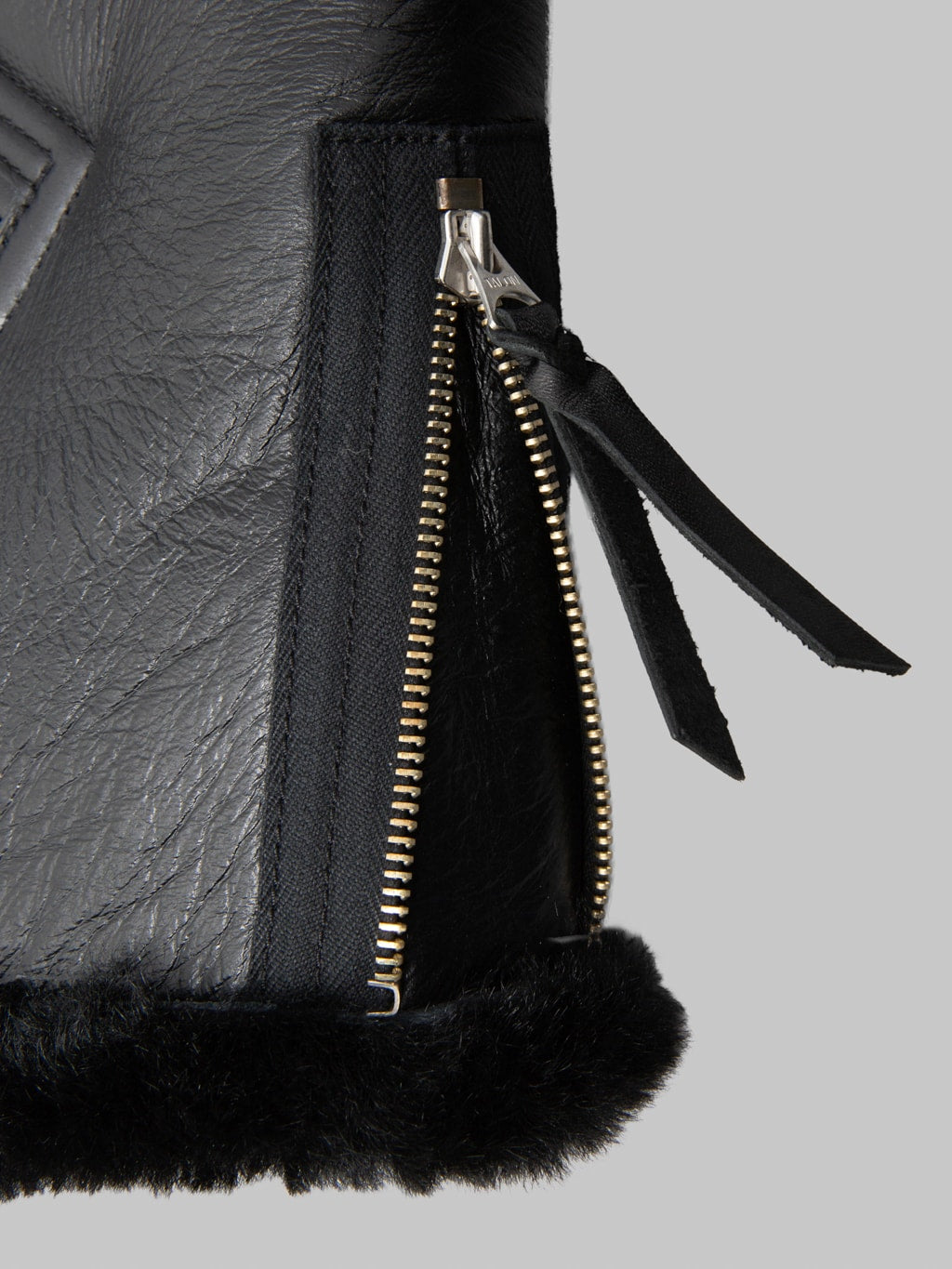 Y'2 Leather Colomer Mouton Type B-6 Horsehide Mouton Jacket Black