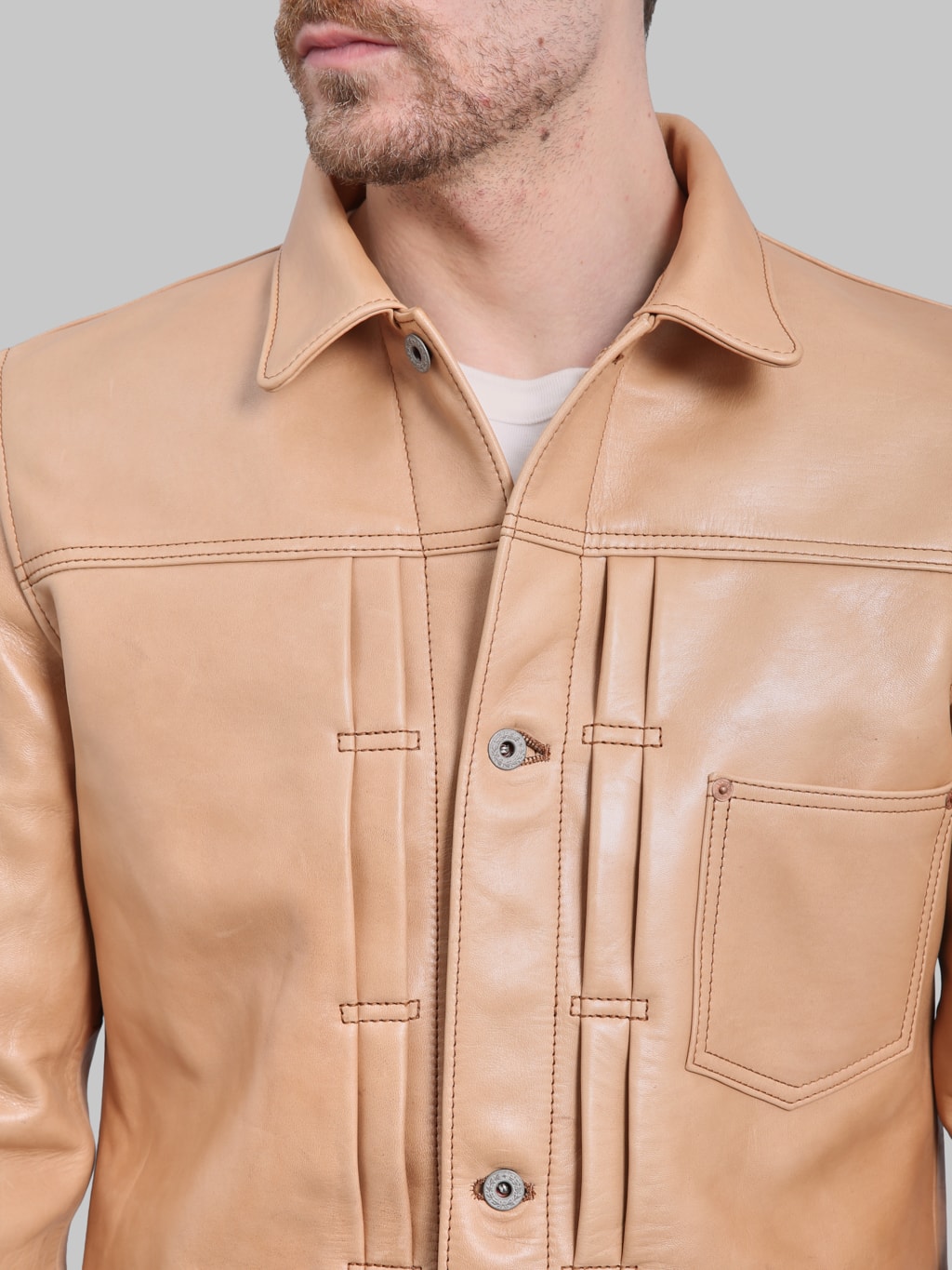 Y'2 Leather KB140T Kakishibu Persimmon Tanned Horsehide Type I Jacket - Redcast Heritage Co.