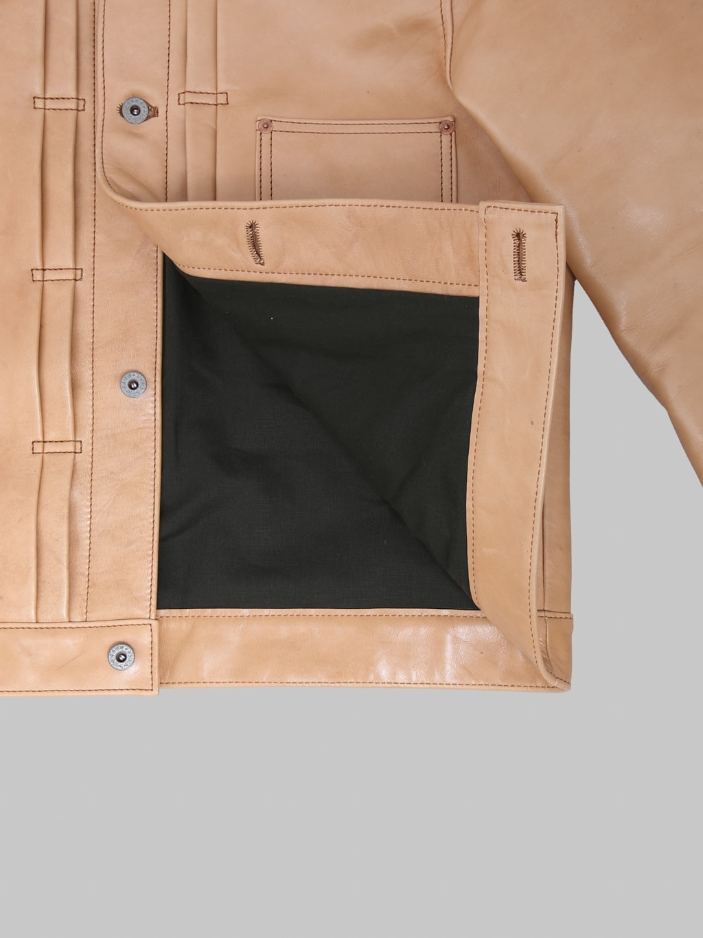 Y'2 Leather KB140T Kakishibu Persimmon Tanned Horsehide Type I Jacket - Redcast Heritage Co.