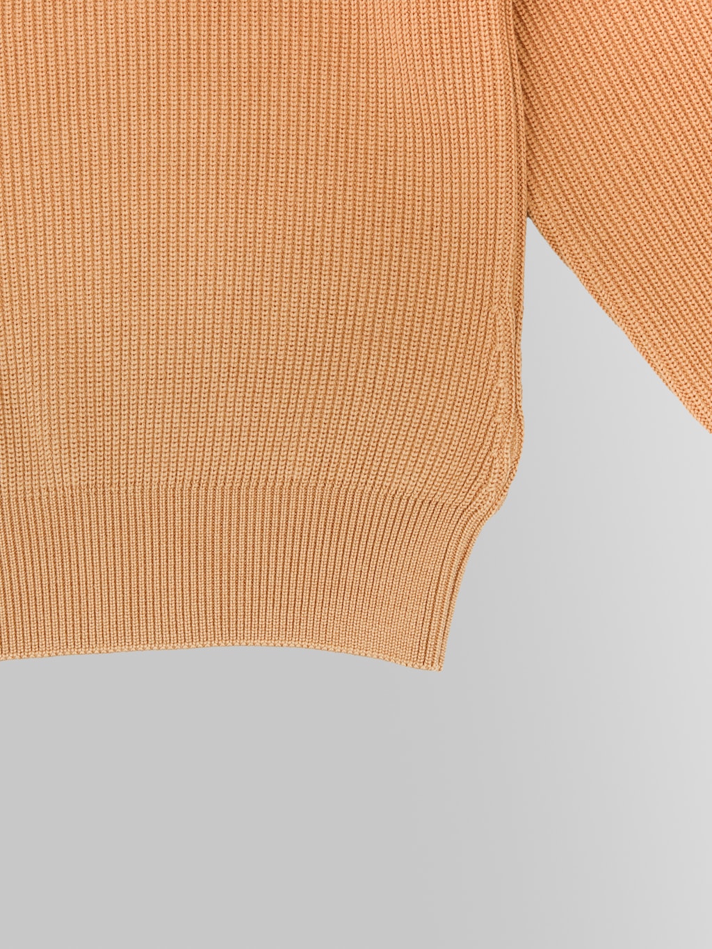 Yonetomi Extra Fine Wool Rib Knit Pullover Camel