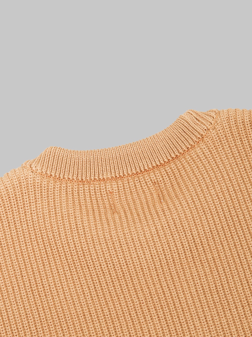 Yonetomi Extra Fine Wool Rib Knit Pullover Camel