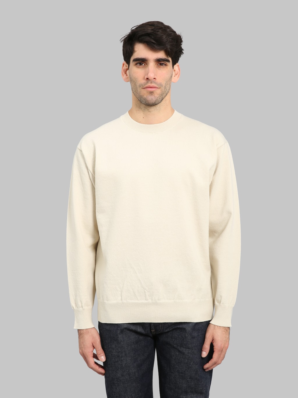 Yonetomi Rigid Cashmere Crew Neck Pullover Raw