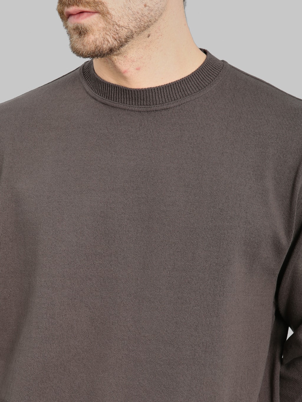 Yonetomi Wave Cotton Knit Pullover Grey