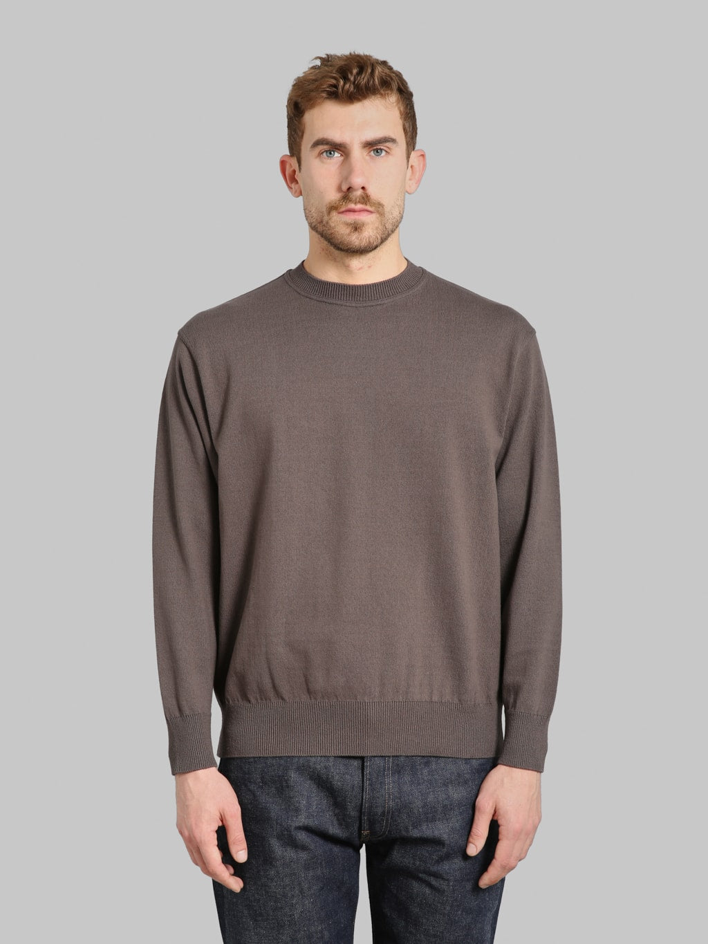 Yonetomi Wave Cotton Knit Pullover Grey