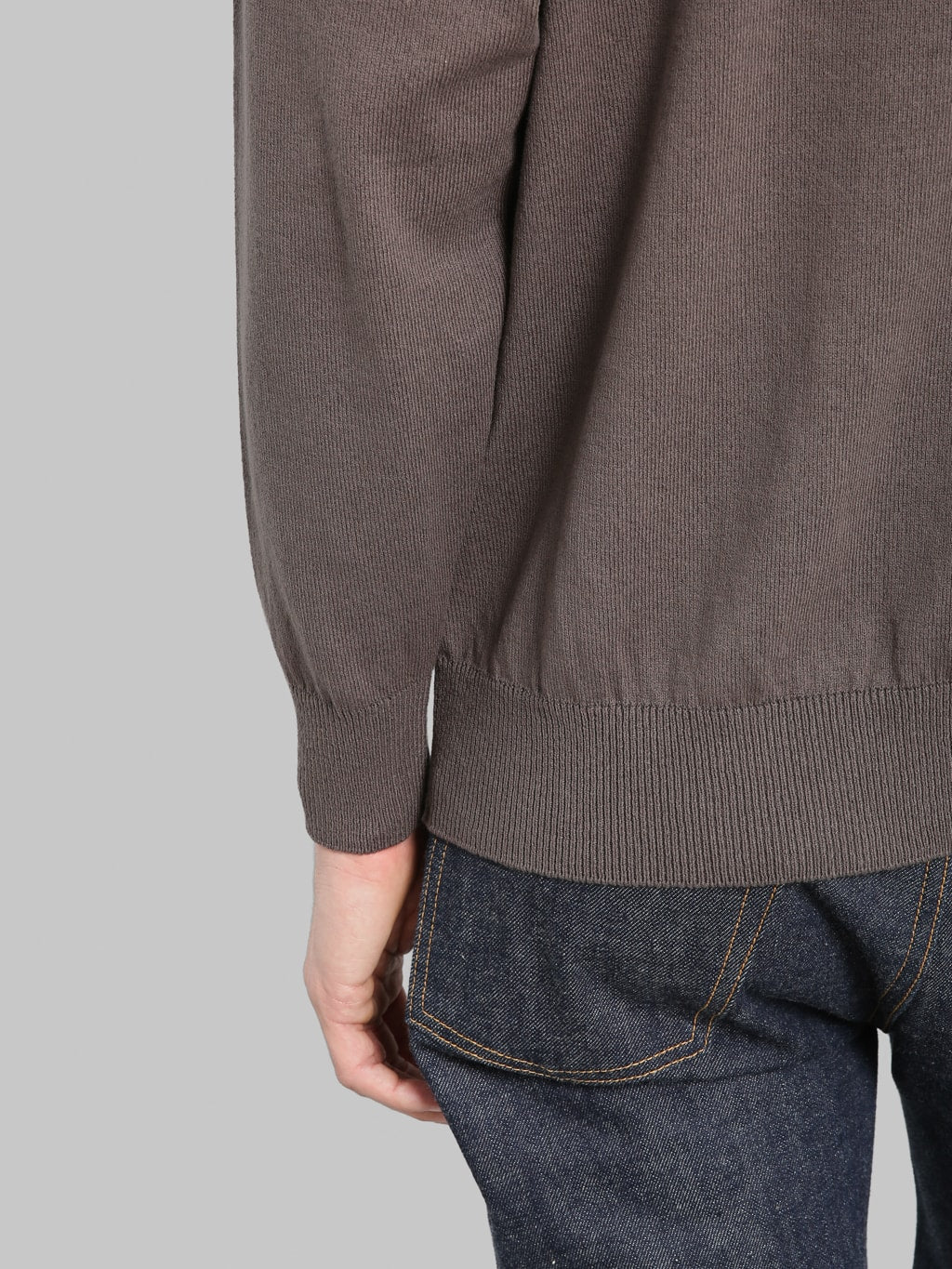 Yonetomi Wave Cotton Knit Pullover Grey