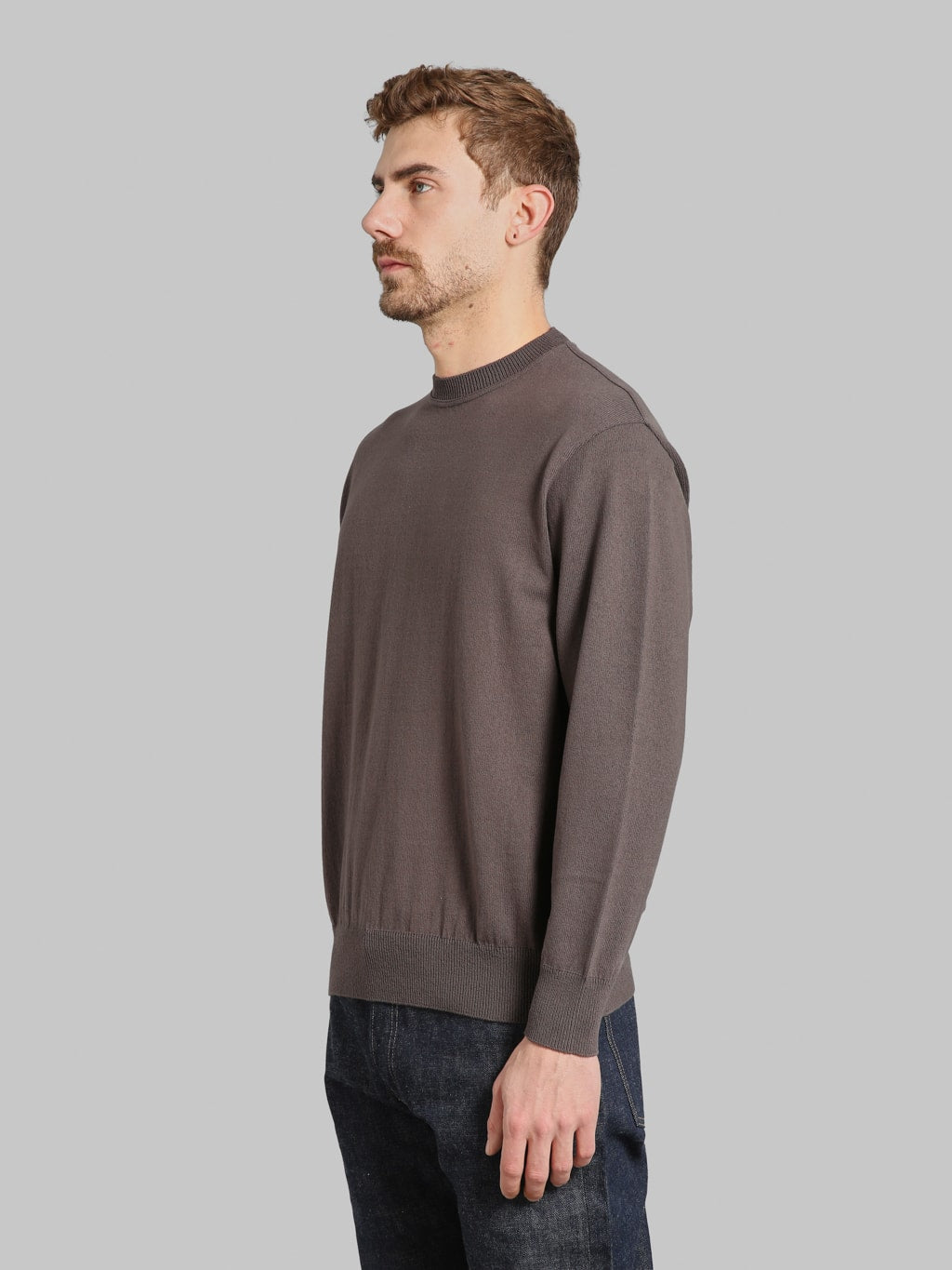 Yonetomi Wave Cotton Knit Pullover Grey