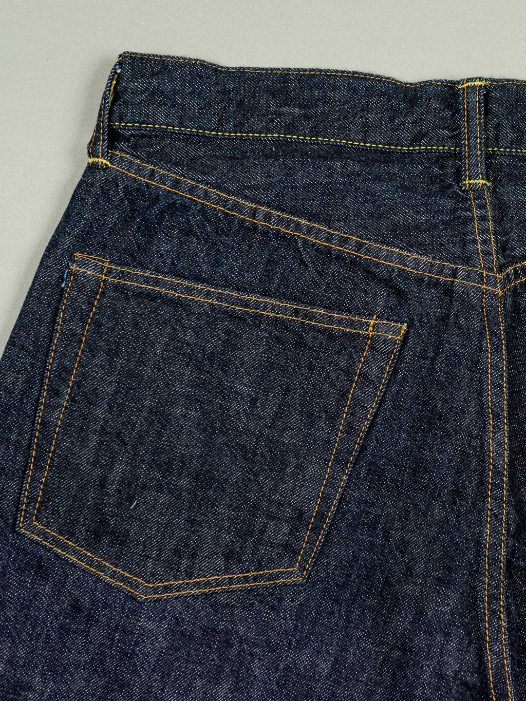 tcb 50s regular straight indigo selvedge japanese jeans  back details