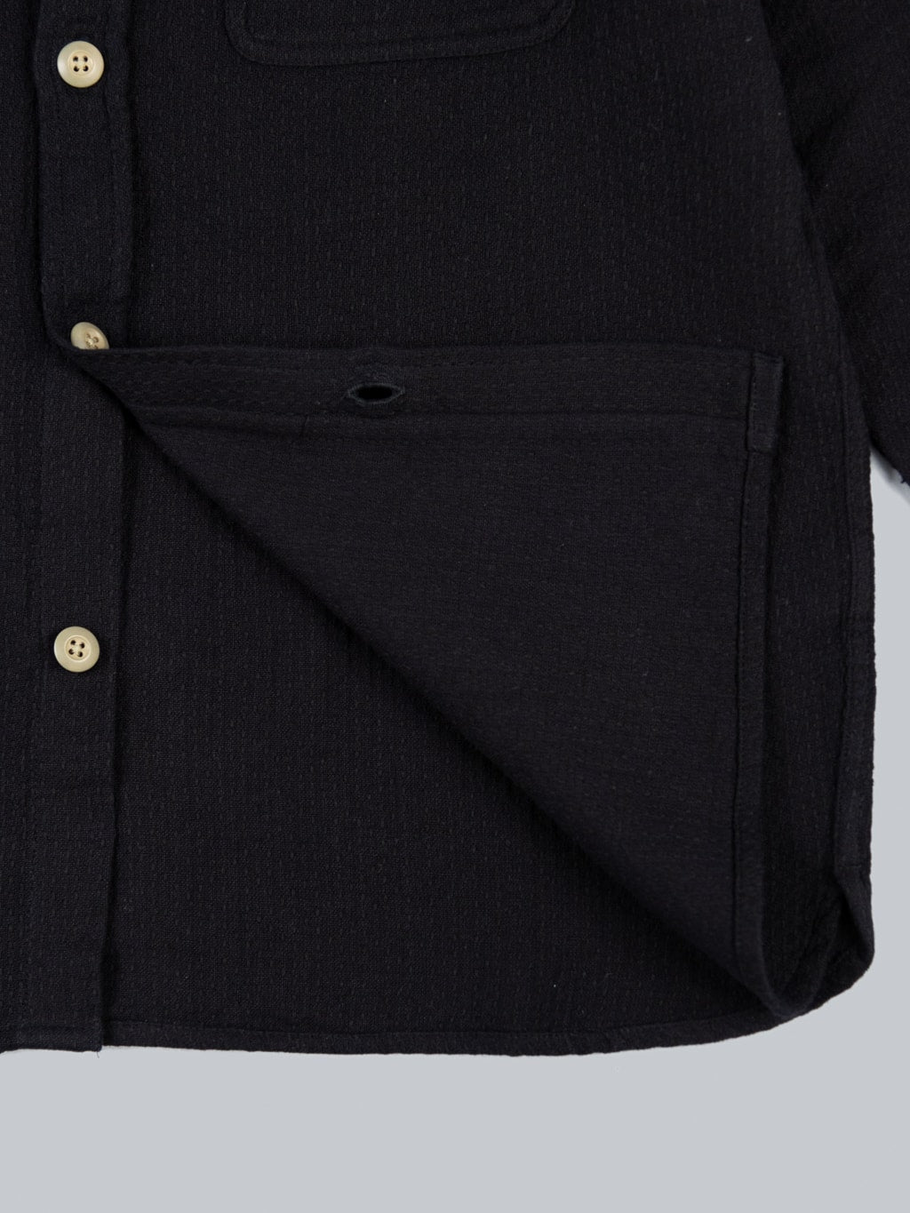 3sixteen CPO Shirt black Sashiko interior  fabric